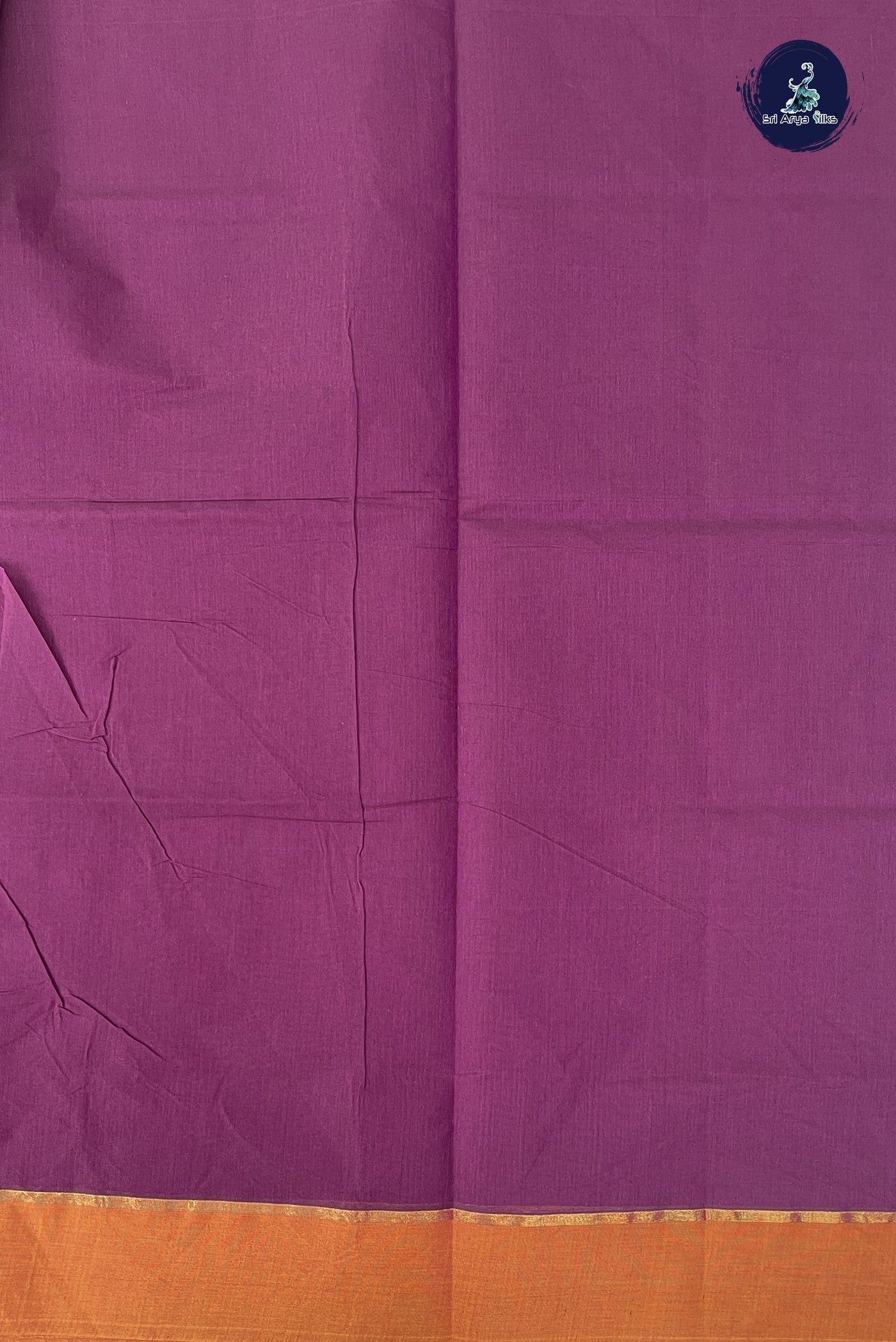 Dark Brinjal Cotton Saree With Buttas Pattern