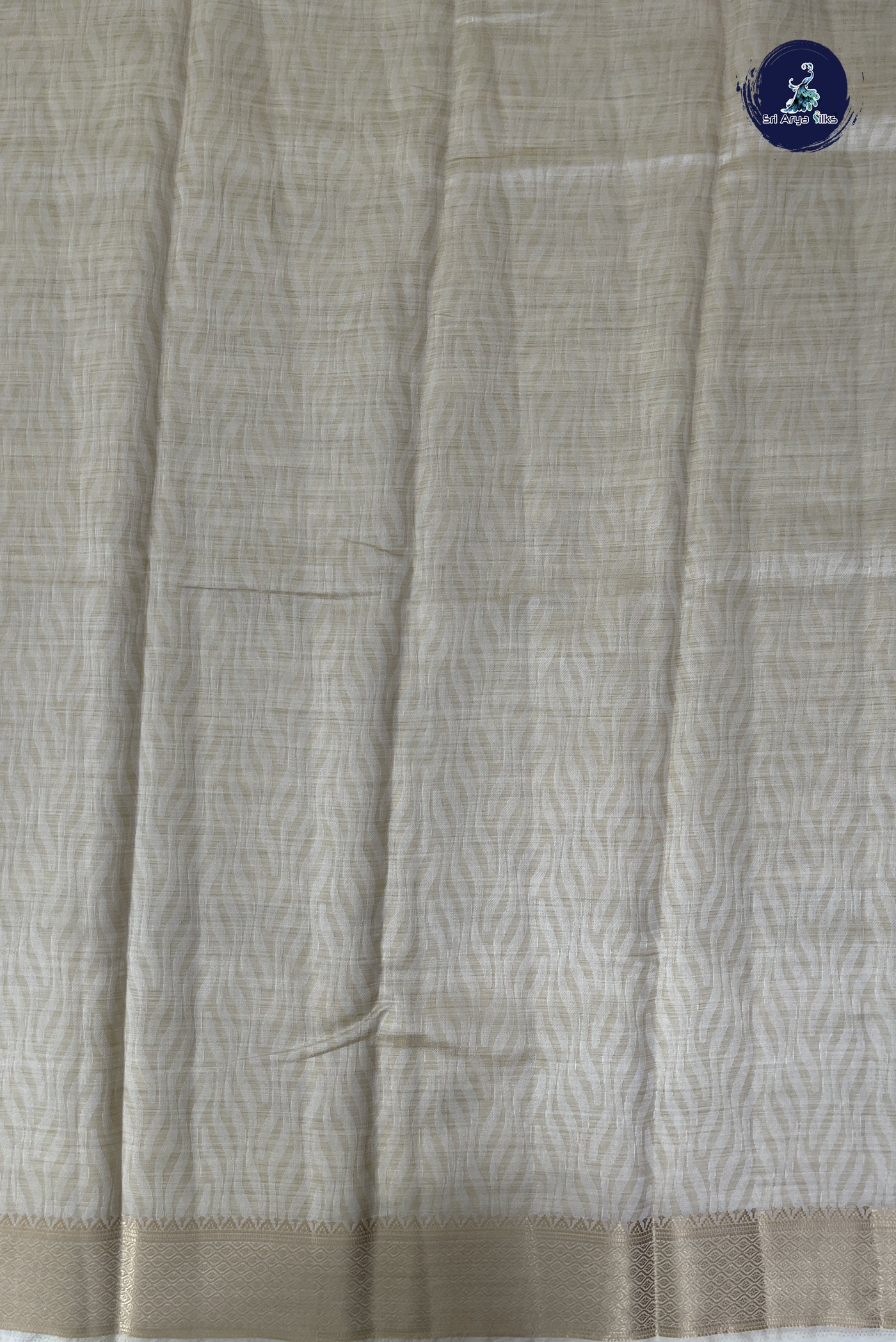 Off White Semi Tussar Saree With Embossed Pattern