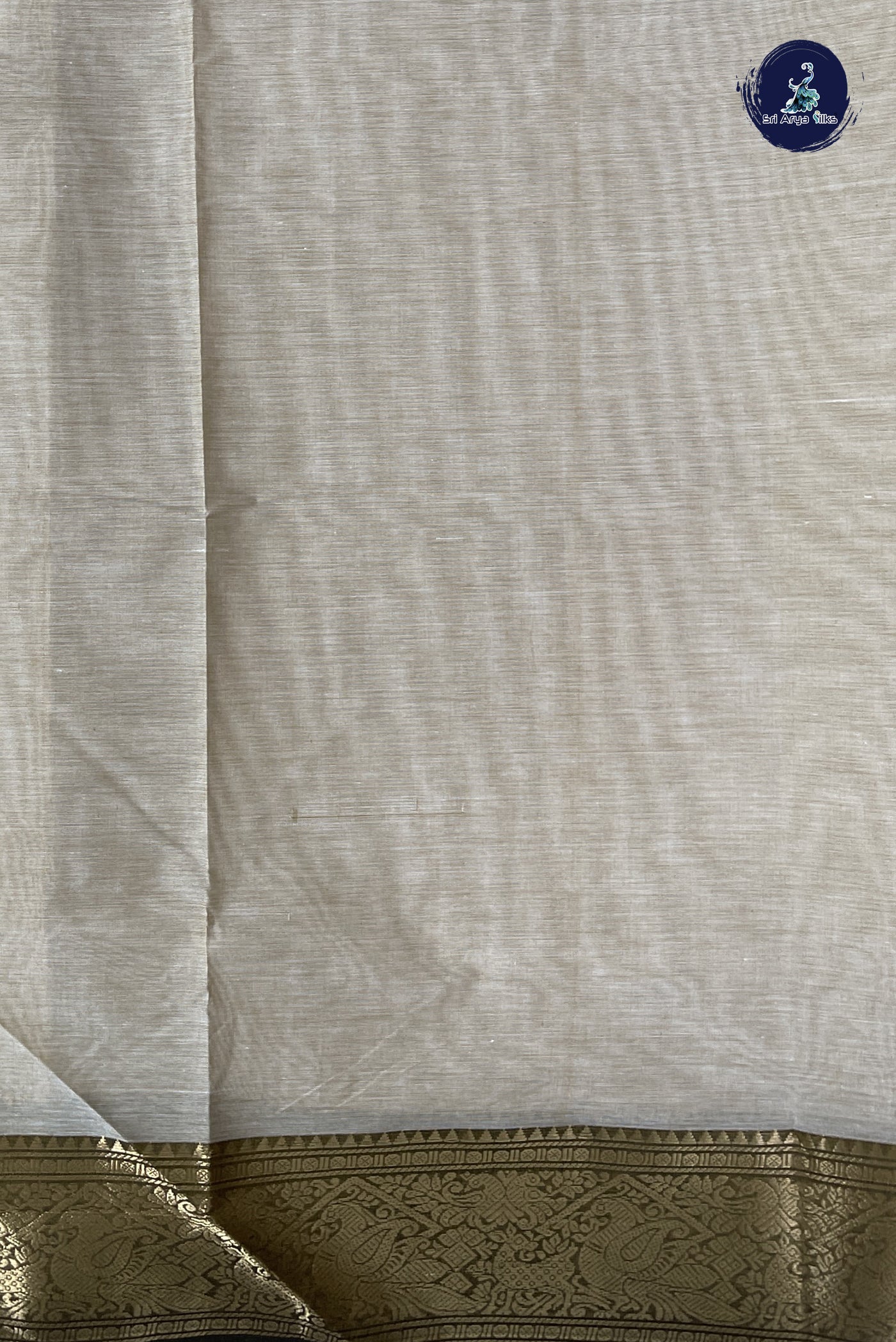 Beige Chettinad Cotton Saree With Buttas Pattern