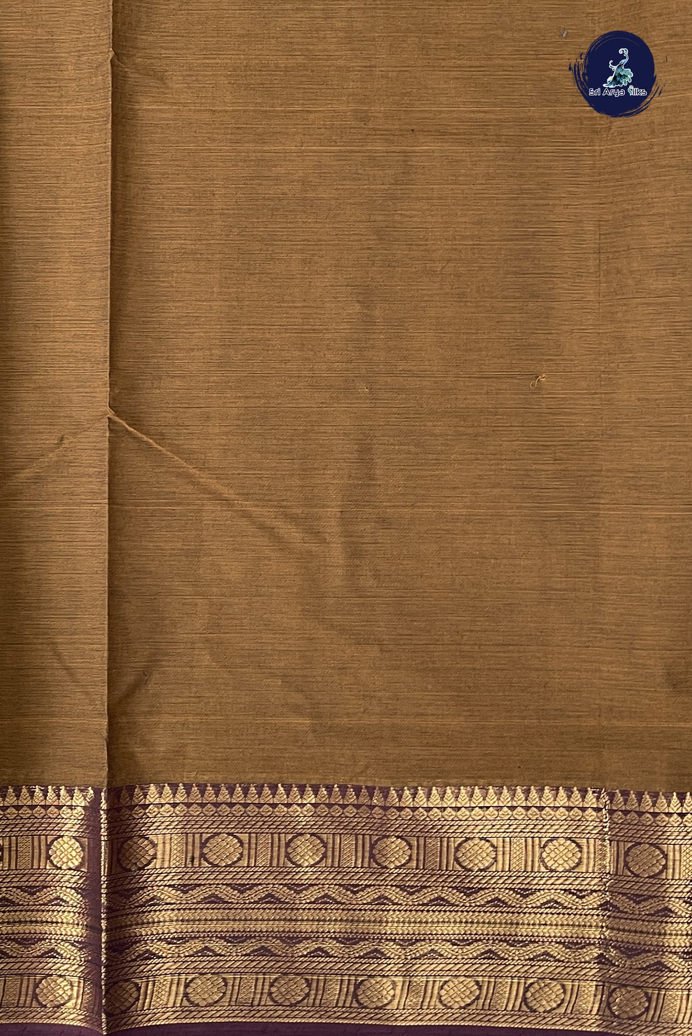 Brown Chettinad Cotton Saree With Buttas Pattern