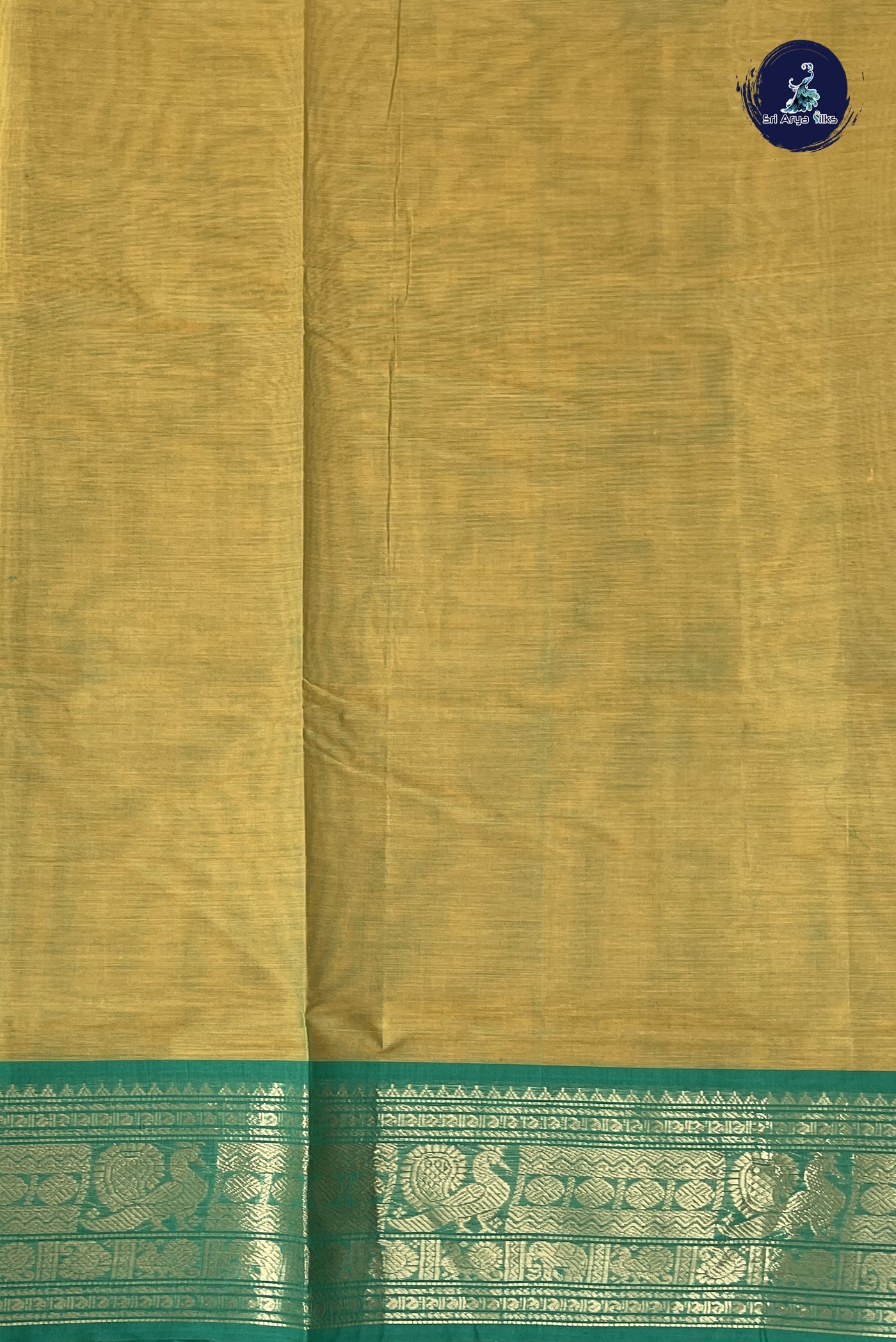 Dual Tone Green Chettinad Cotton Saree With Buttas Pattern