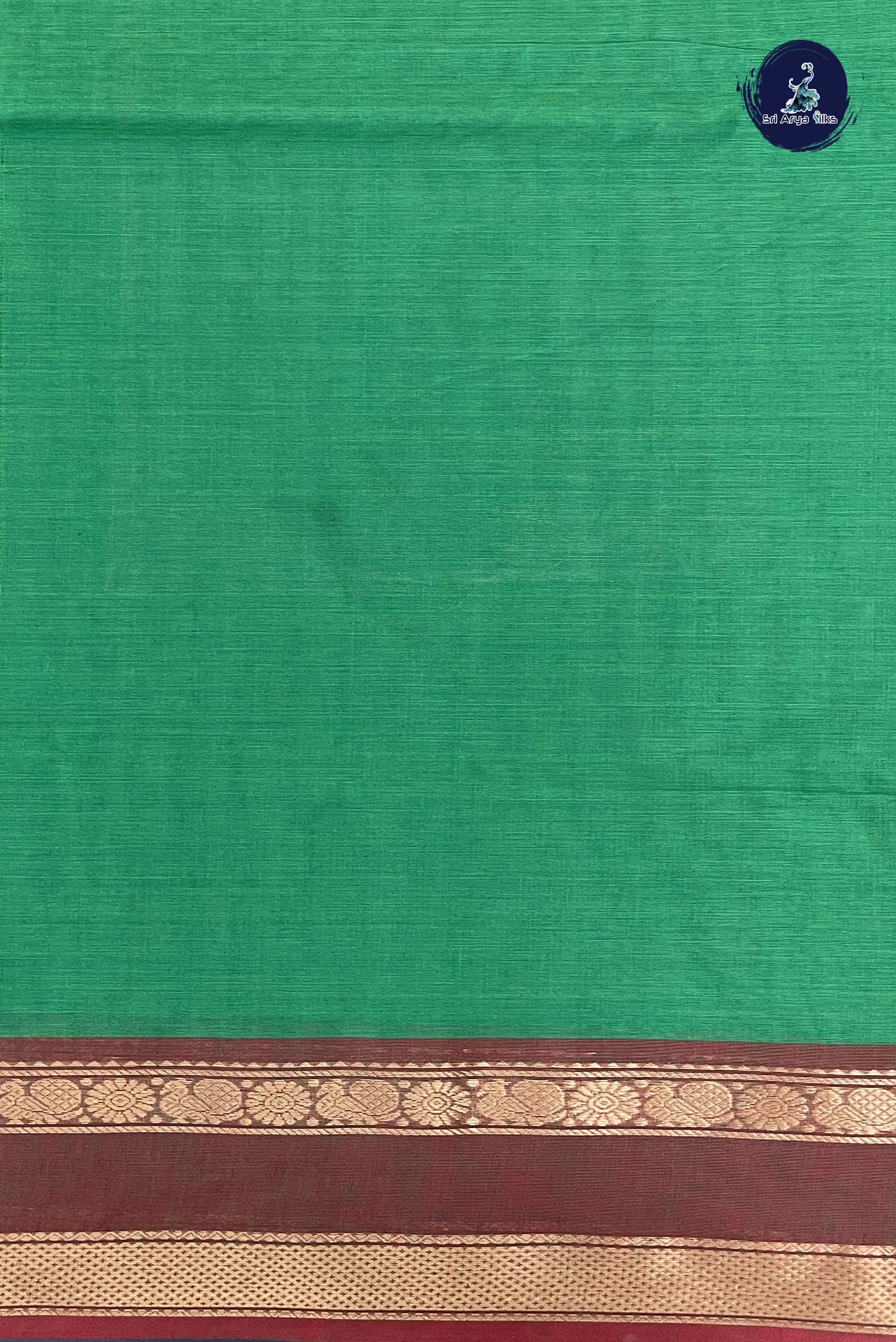 Green Kanchi Cotton Saree With Embroidery Pattern