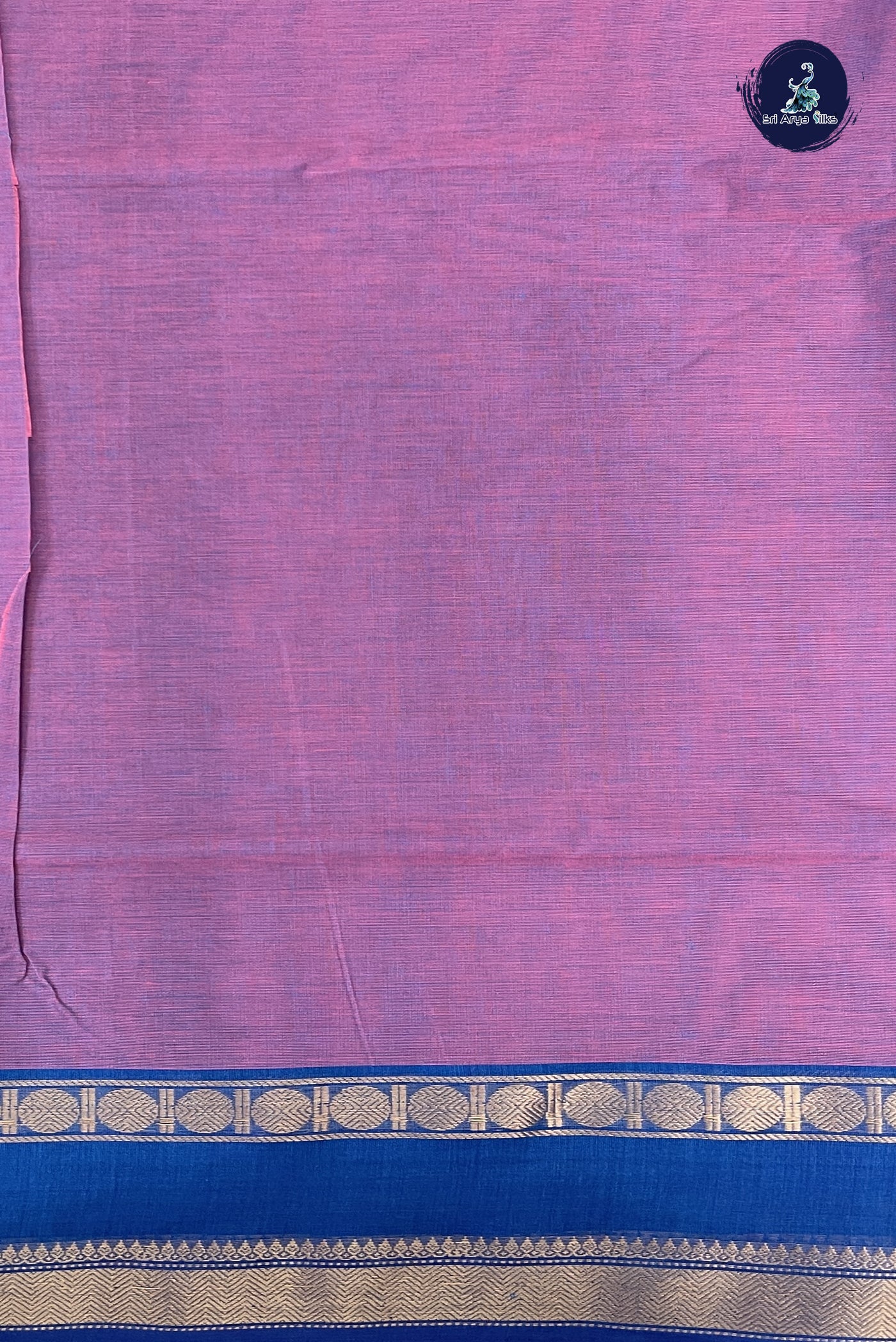 Lavender Kanchi Cotton Saree With Embroidery Pattern