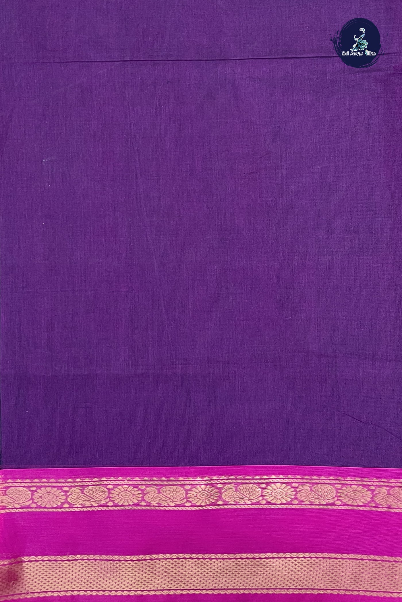 Dual Tone Purple Kanchi Cotton Saree With Embroidery Pattern