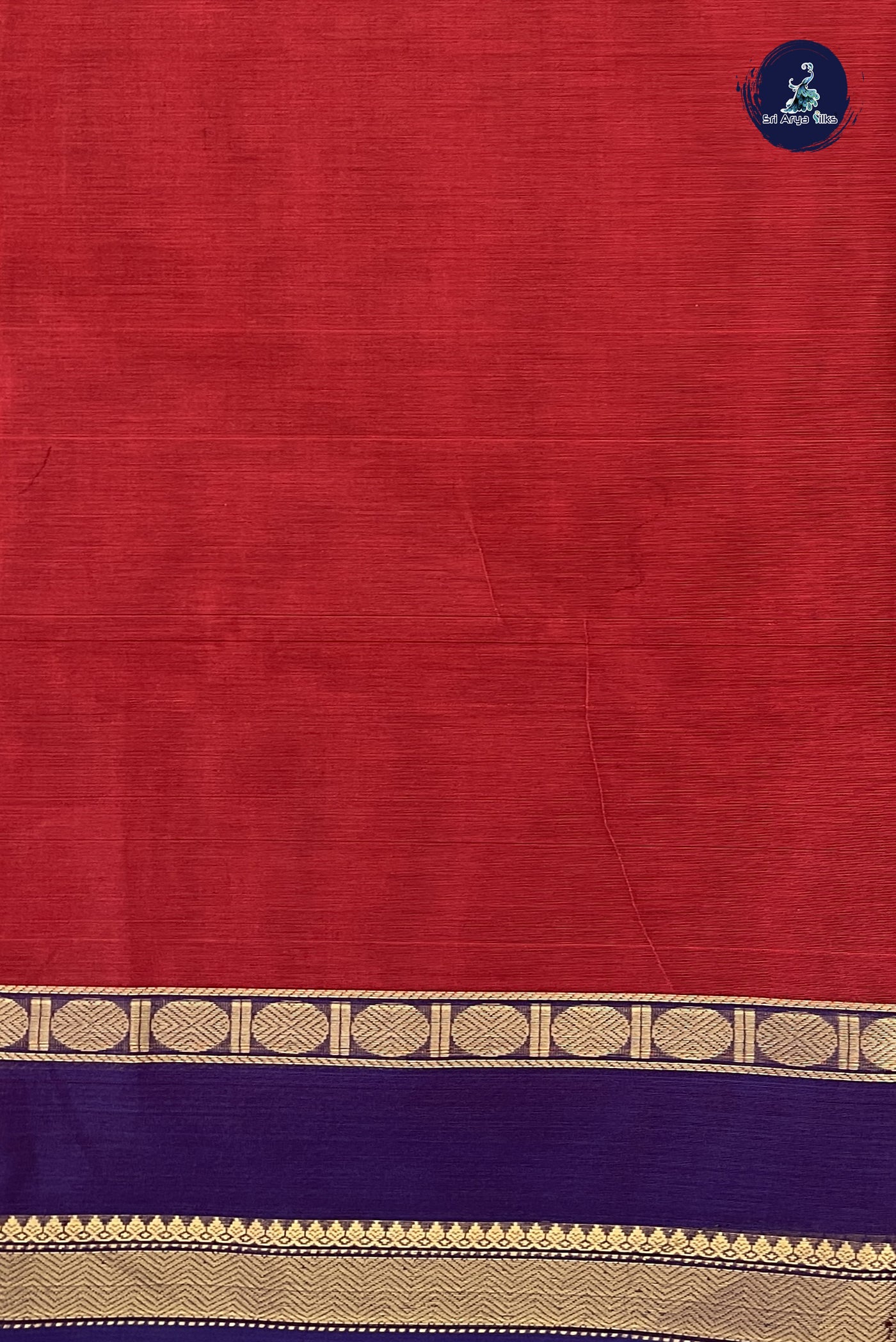 Red Kanchi Cotton Saree With Embroidery Pattern