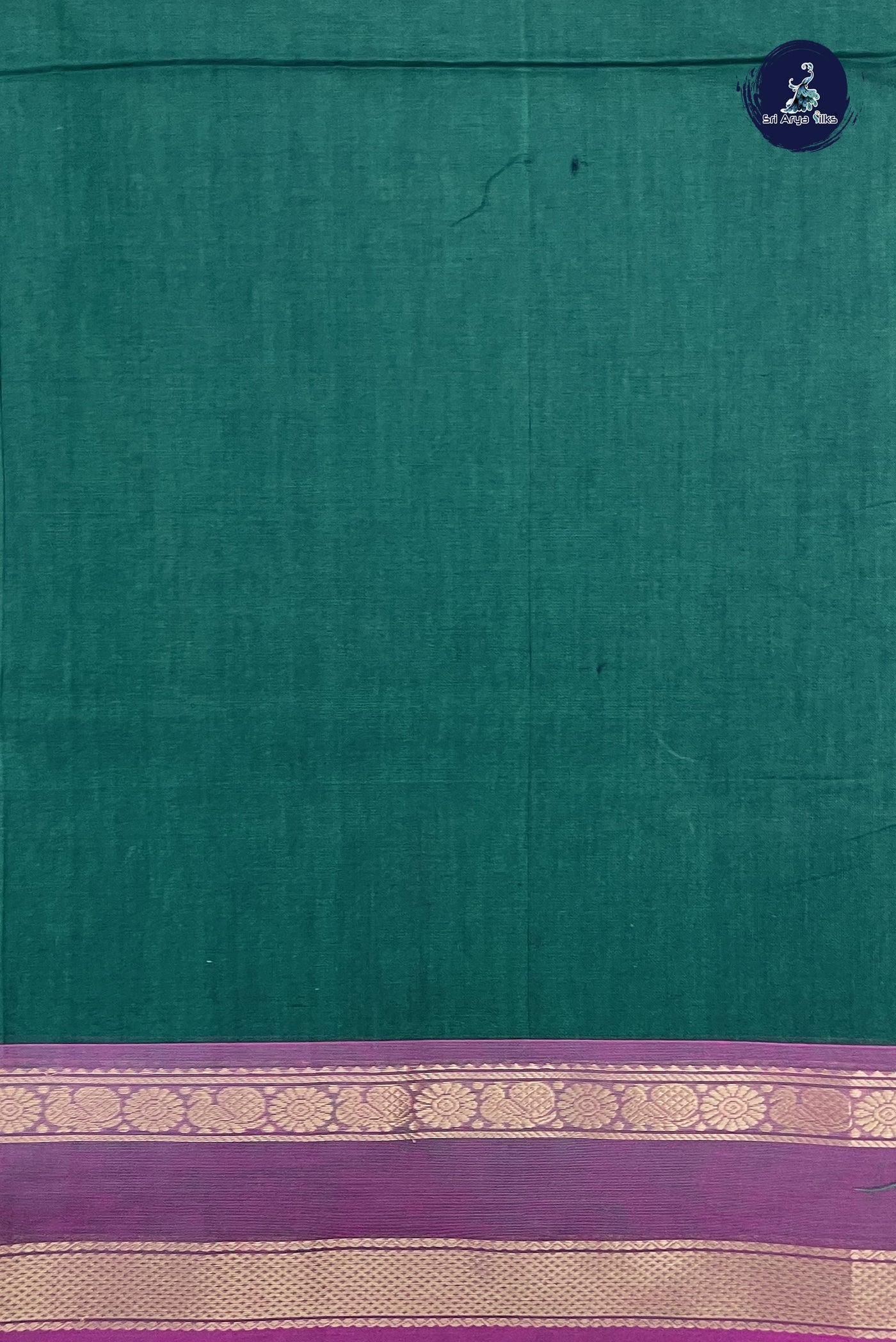 Dark Green Kanchi Cotton Saree With Embroidery Pattern