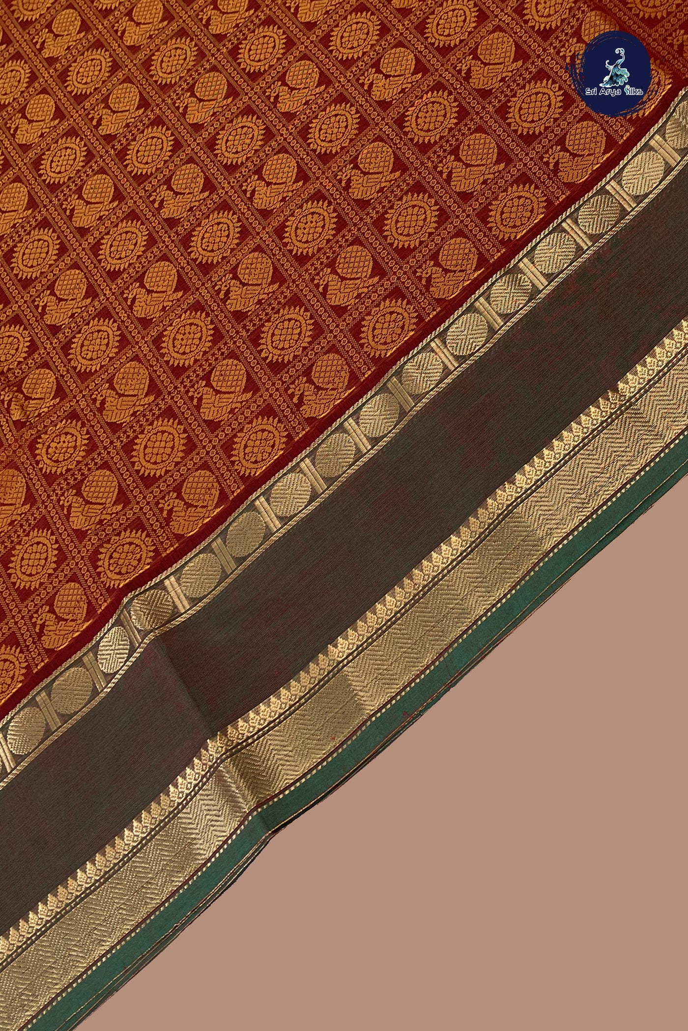 Arakku Kanchi Cotton Saree With Embroidery Pattern