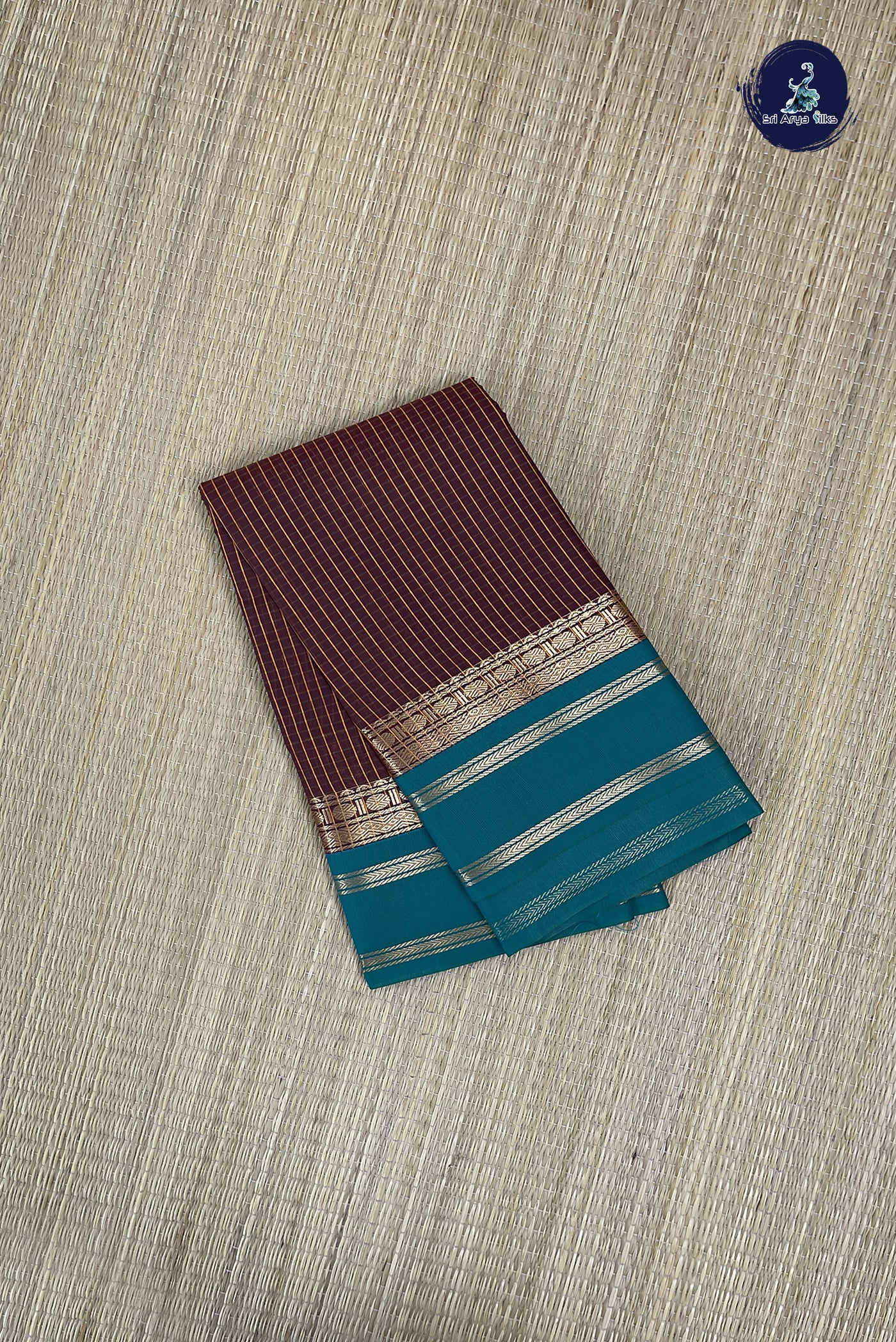 Brown Budget Semi Silk Cotton Saree With Checked Pattern