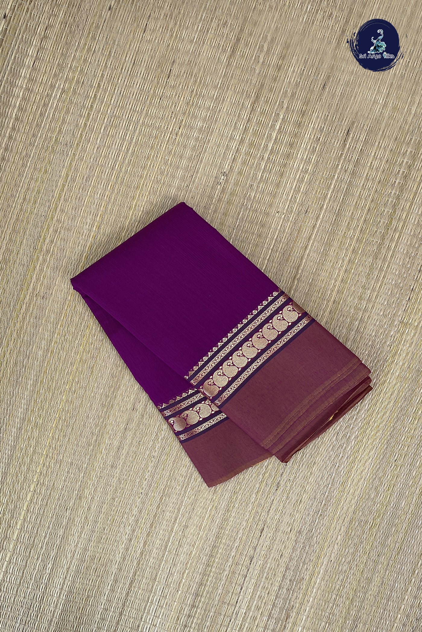 Magenta Purple Budget Semi Silk Cotton Saree With Plain Pattern