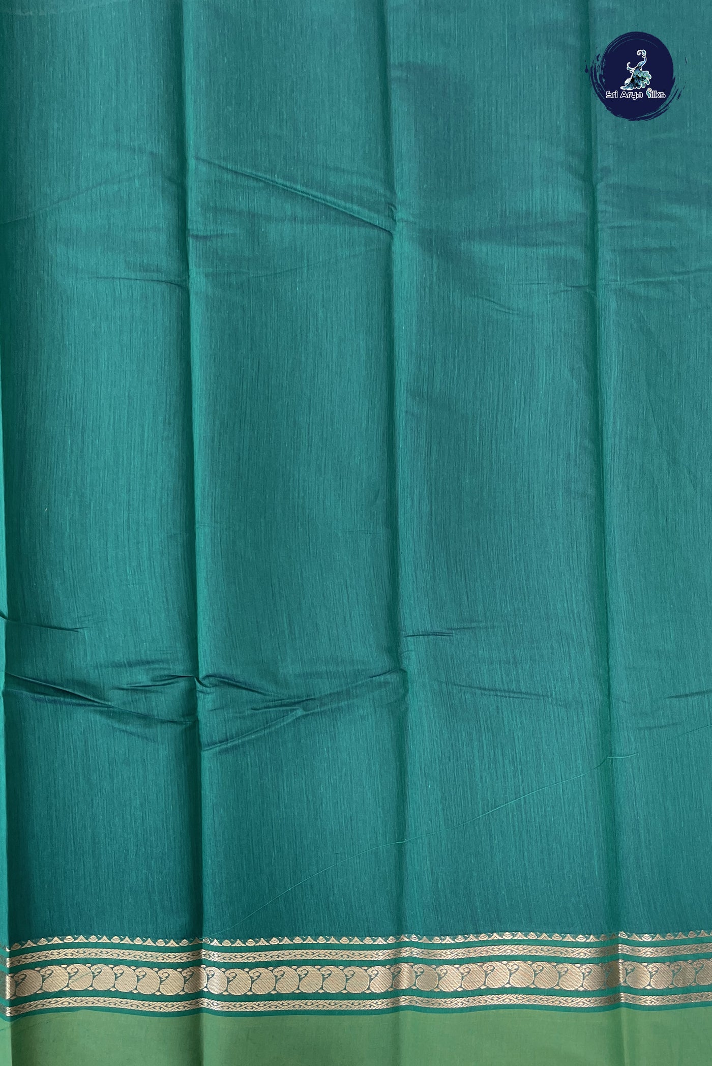 Green Budget Semi Silk Cotton Saree With Plain Pattern