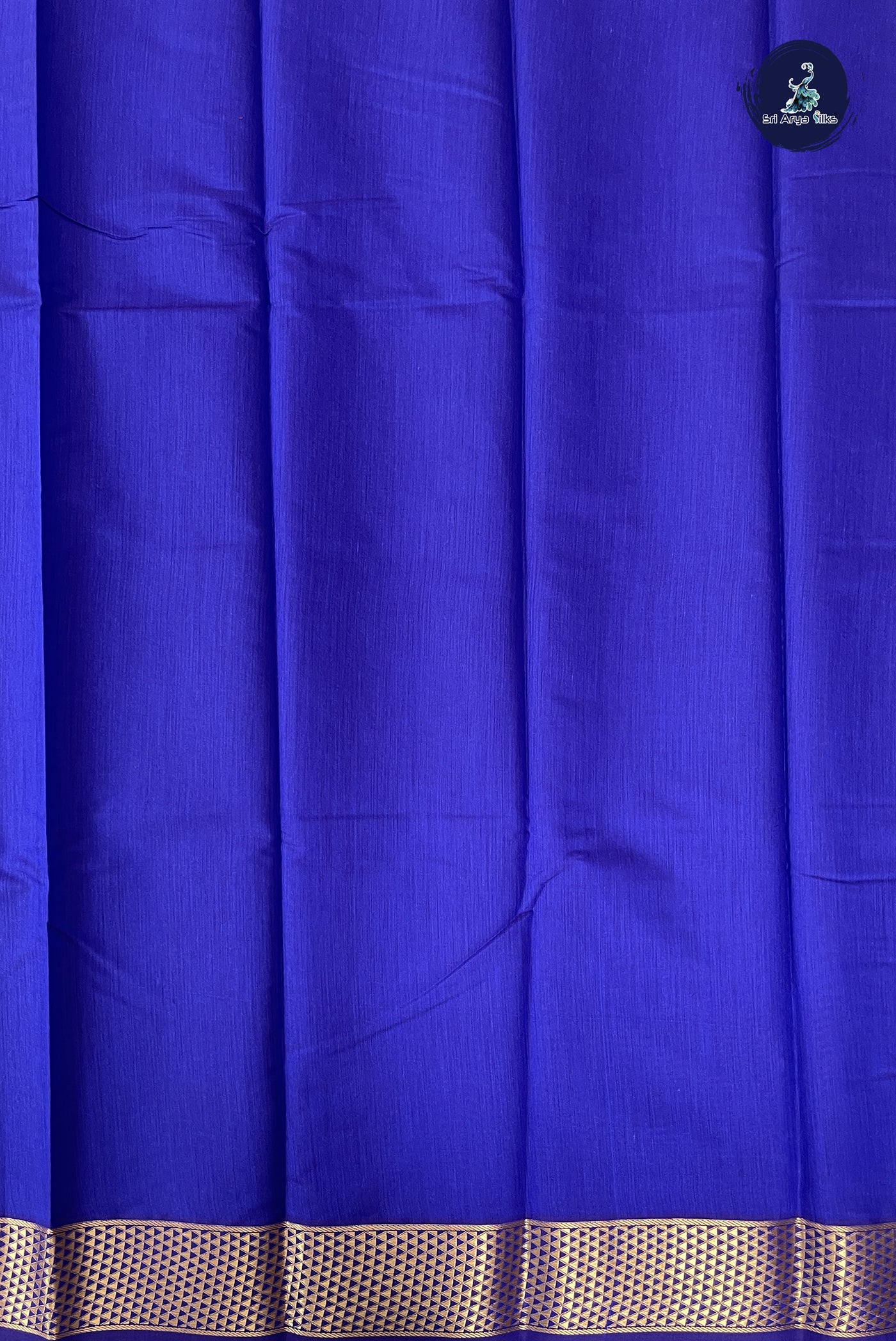 Dark Blue Budget Semi Silk Cotton Saree With Zari Buttas Pattern