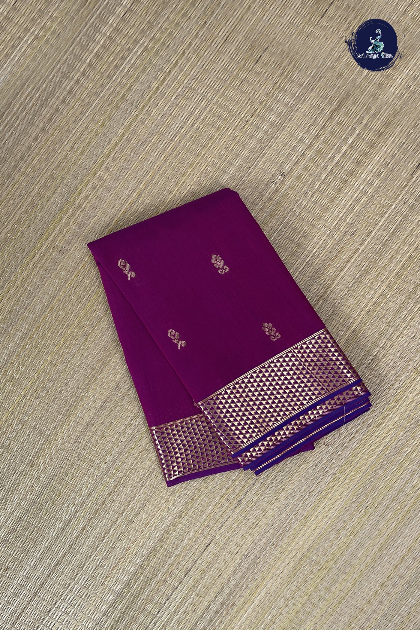 BeetRoot Shade Budget Semi Silk Cotton Saree With Zari Buttas Pattern