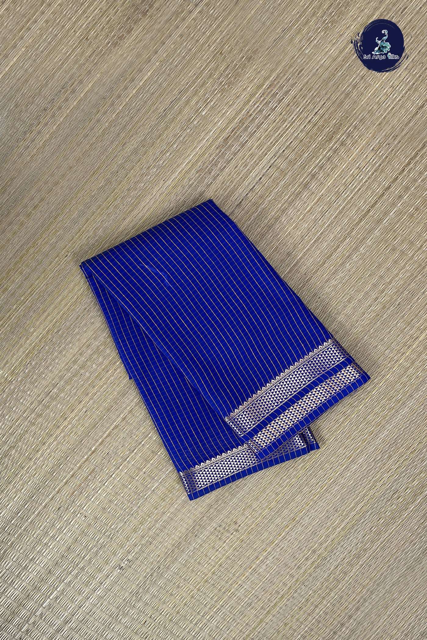 Blue Budget Semi Silk Cotton Saree With Checked Pattern