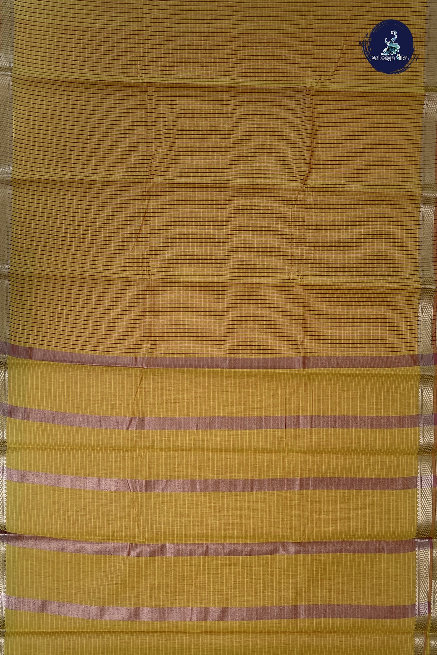 Yellow Budget Semi Silk Cotton Saree With Checked Pattern