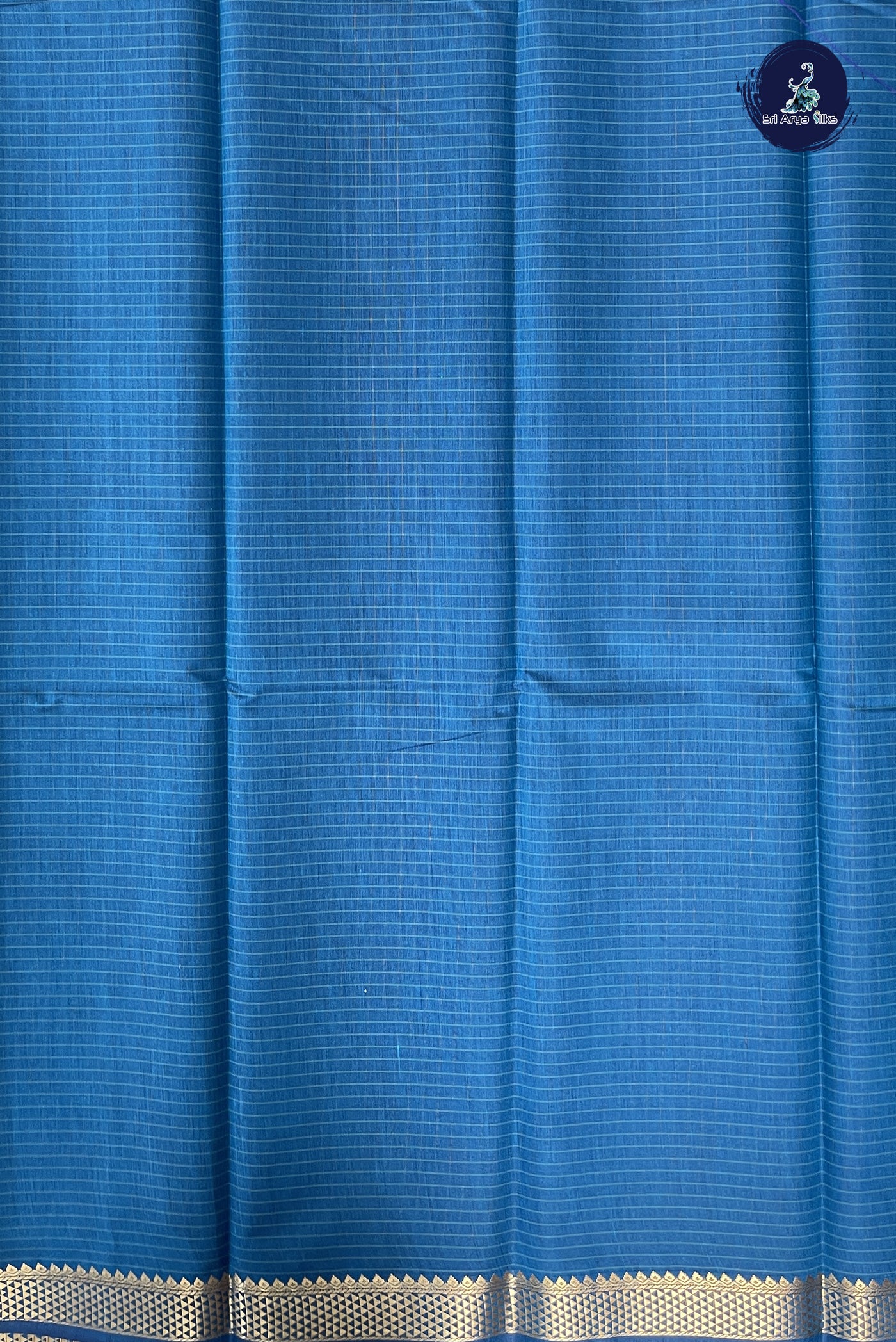 Peacock Blue Budget Semi Silk Cotton Saree With Checked Pattern