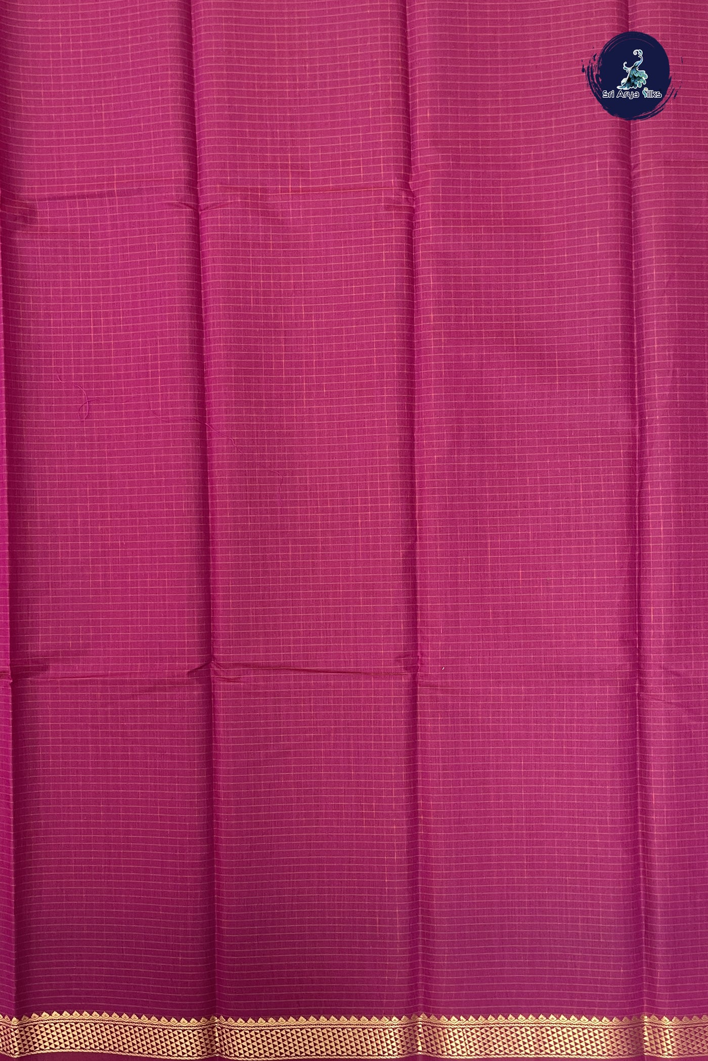 Magenta Purple Budget Semi Silk Cotton Saree With Checked Pattern