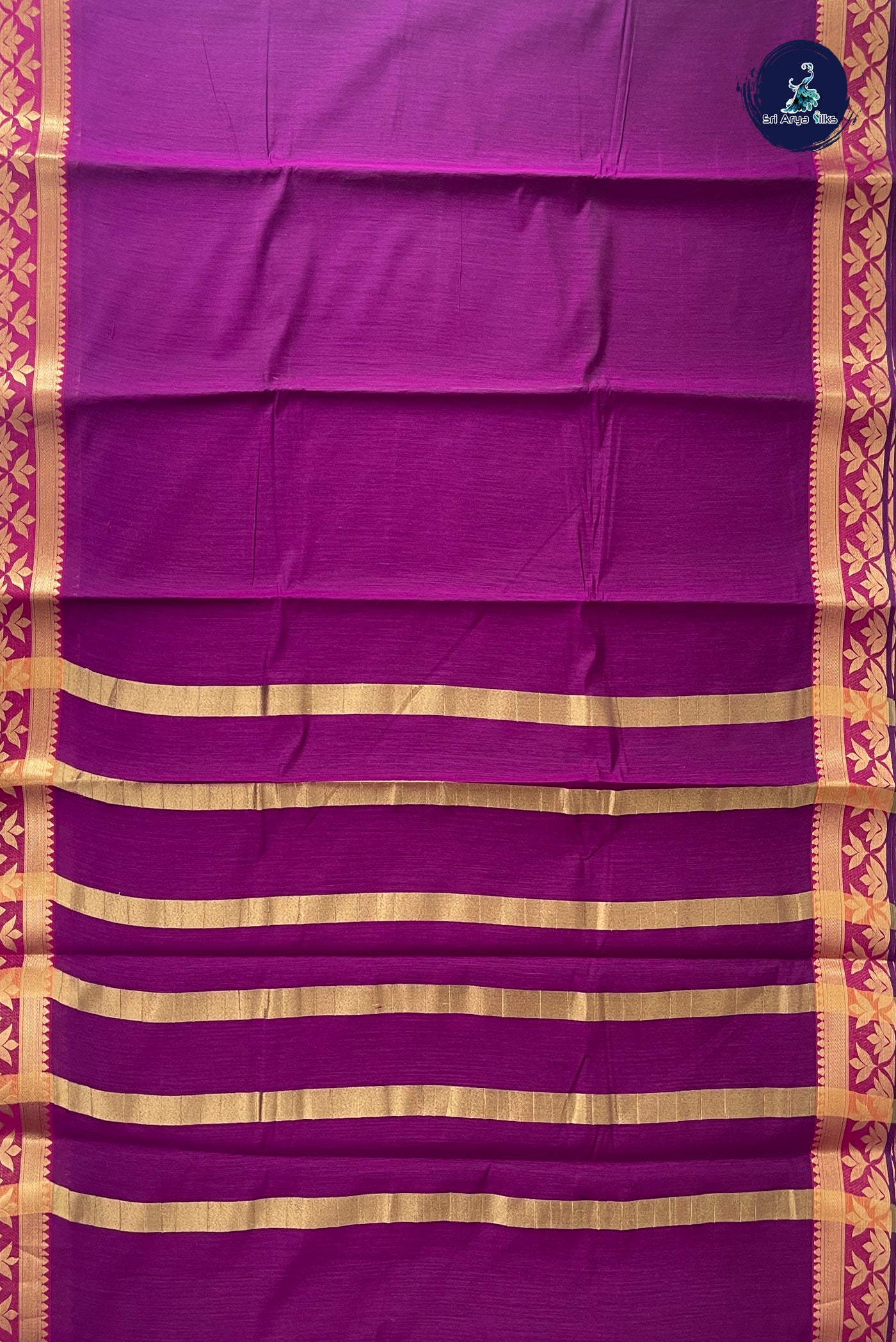 Dual Tone Purple Budget Semi Silk Cotton Saree With Plain Pattern