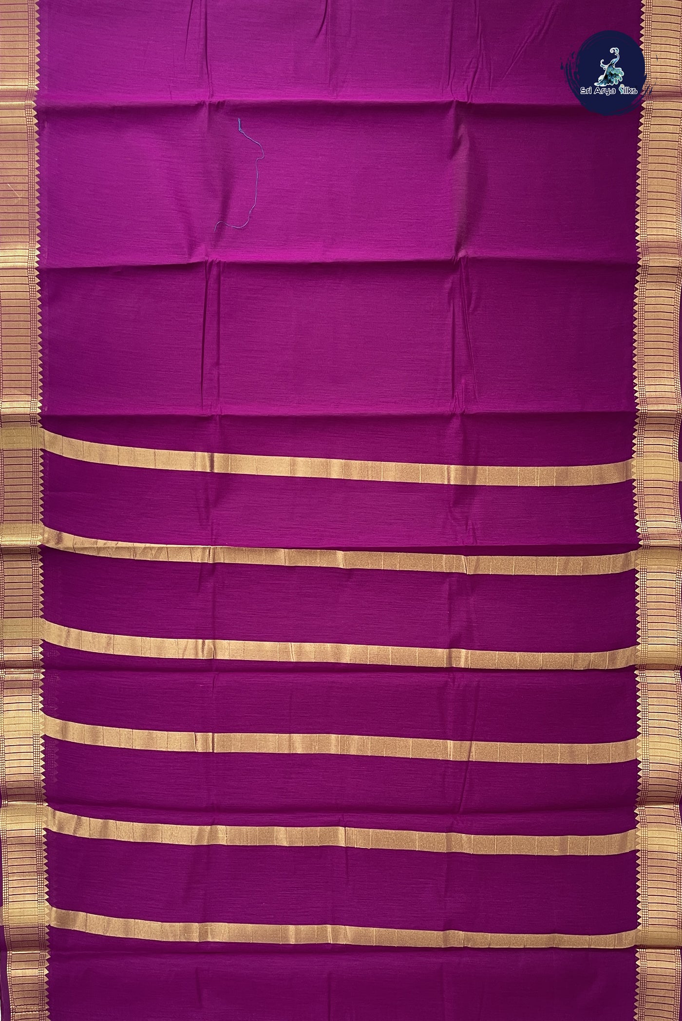 Purple Budget Semi Silk Cotton Saree With Plain Pattern