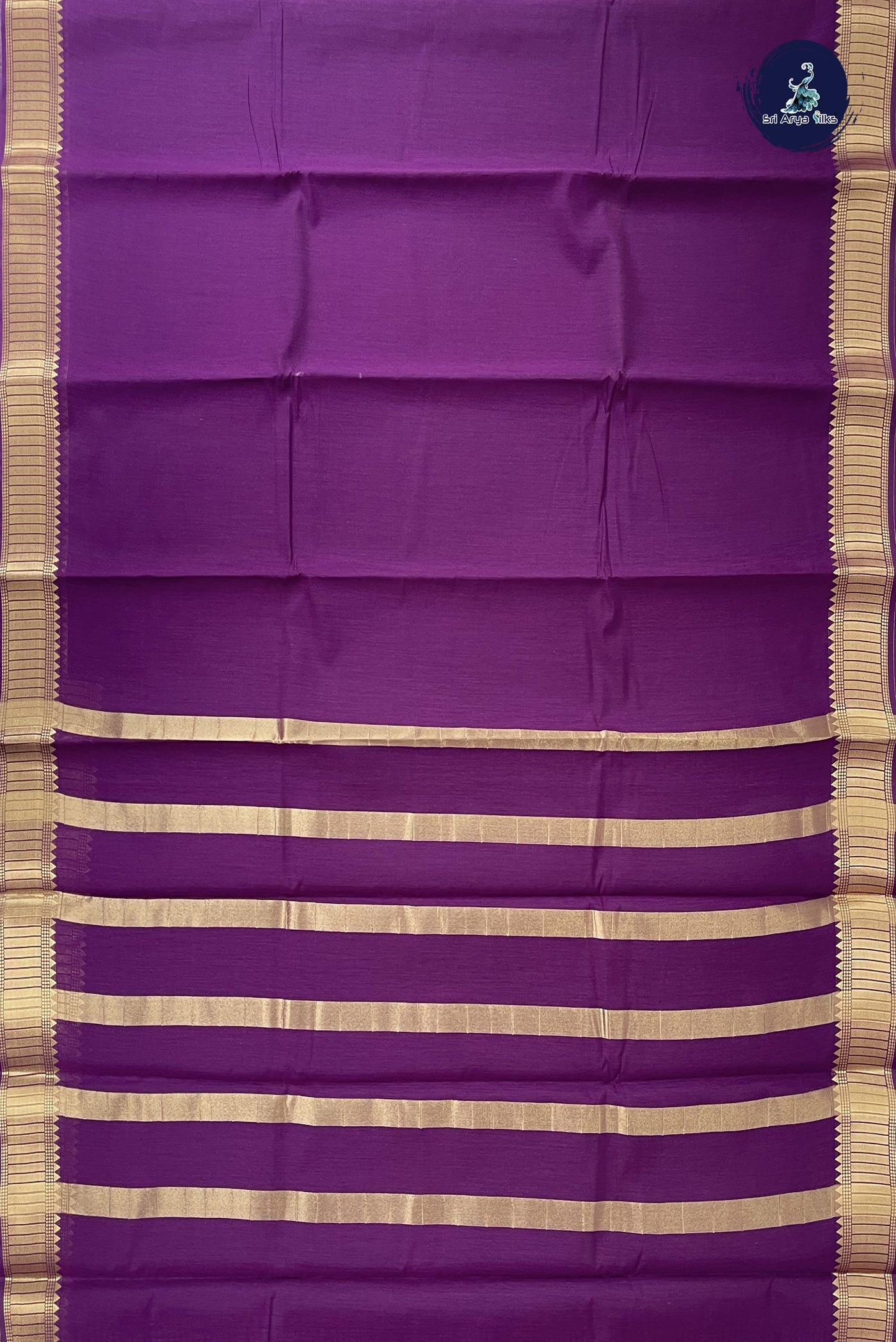 Dark Plum Budget Semi Silk Cotton Saree With Plain Pattern