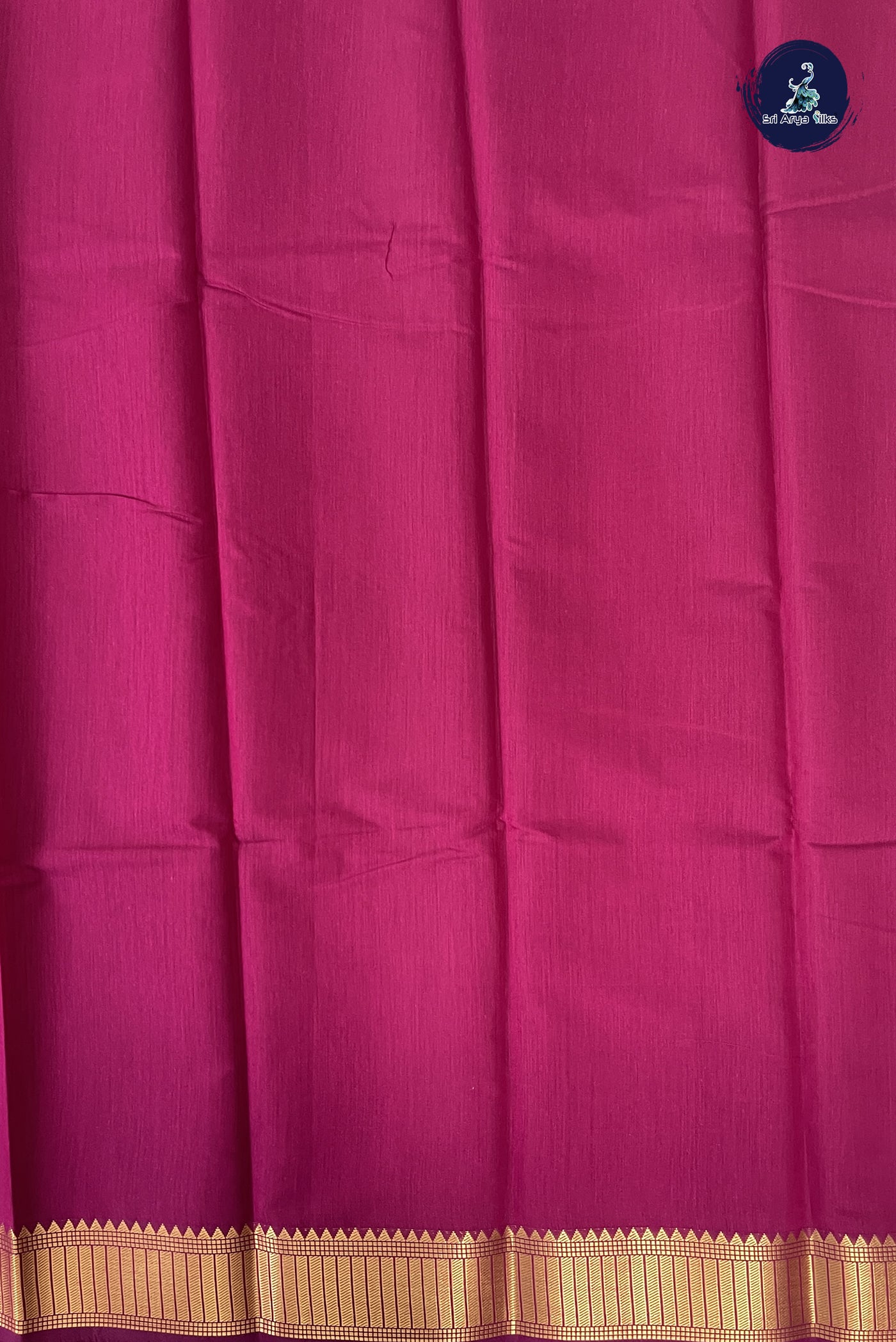 Pinkish Maroon Budget Semi Silk Cotton Saree With Plain Pattern