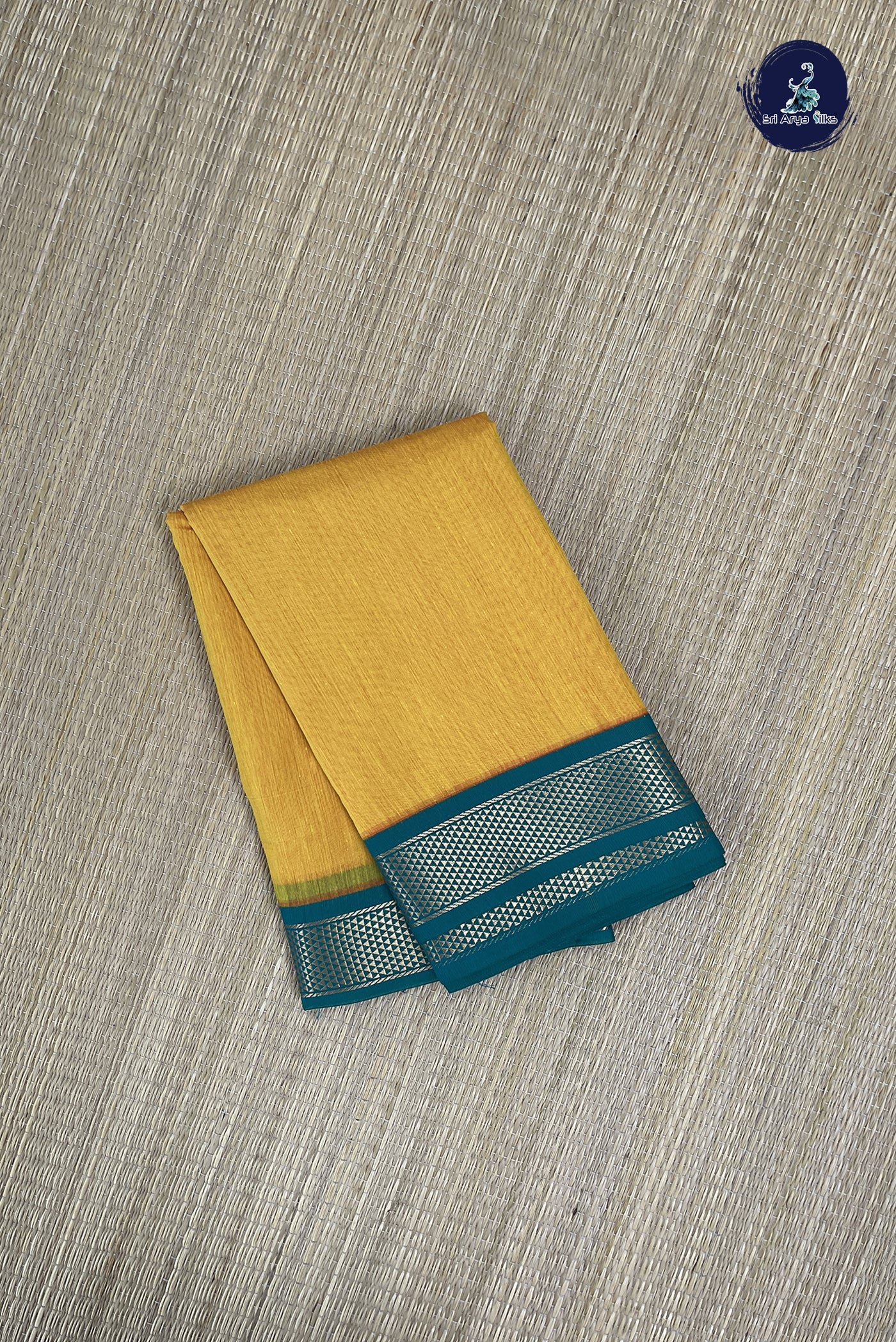 Yellow Budget Semi Silk Cotton Saree With Plain Pattern
