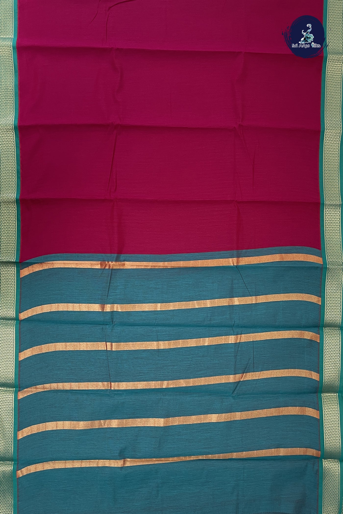 Maroon Budget Semi Silk Cotton Saree With Plain Pattern