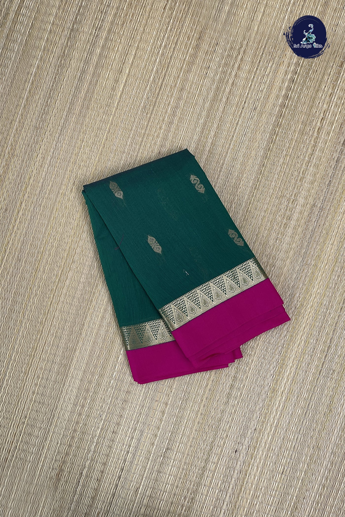 Green Budget Semi Silk Cotton Saree With Zari Buttas Pattern