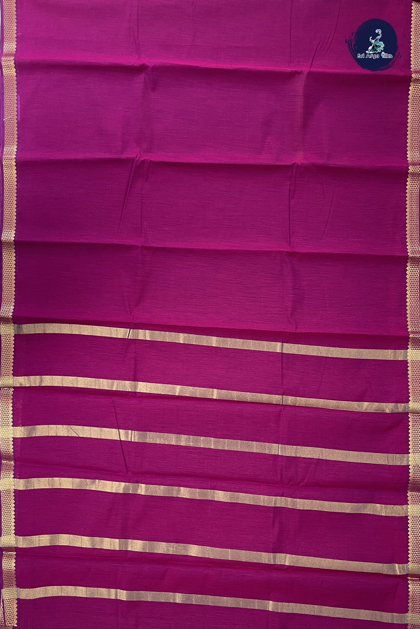 Purple Budget Semi Silk Cotton Saree With Plain Pattern