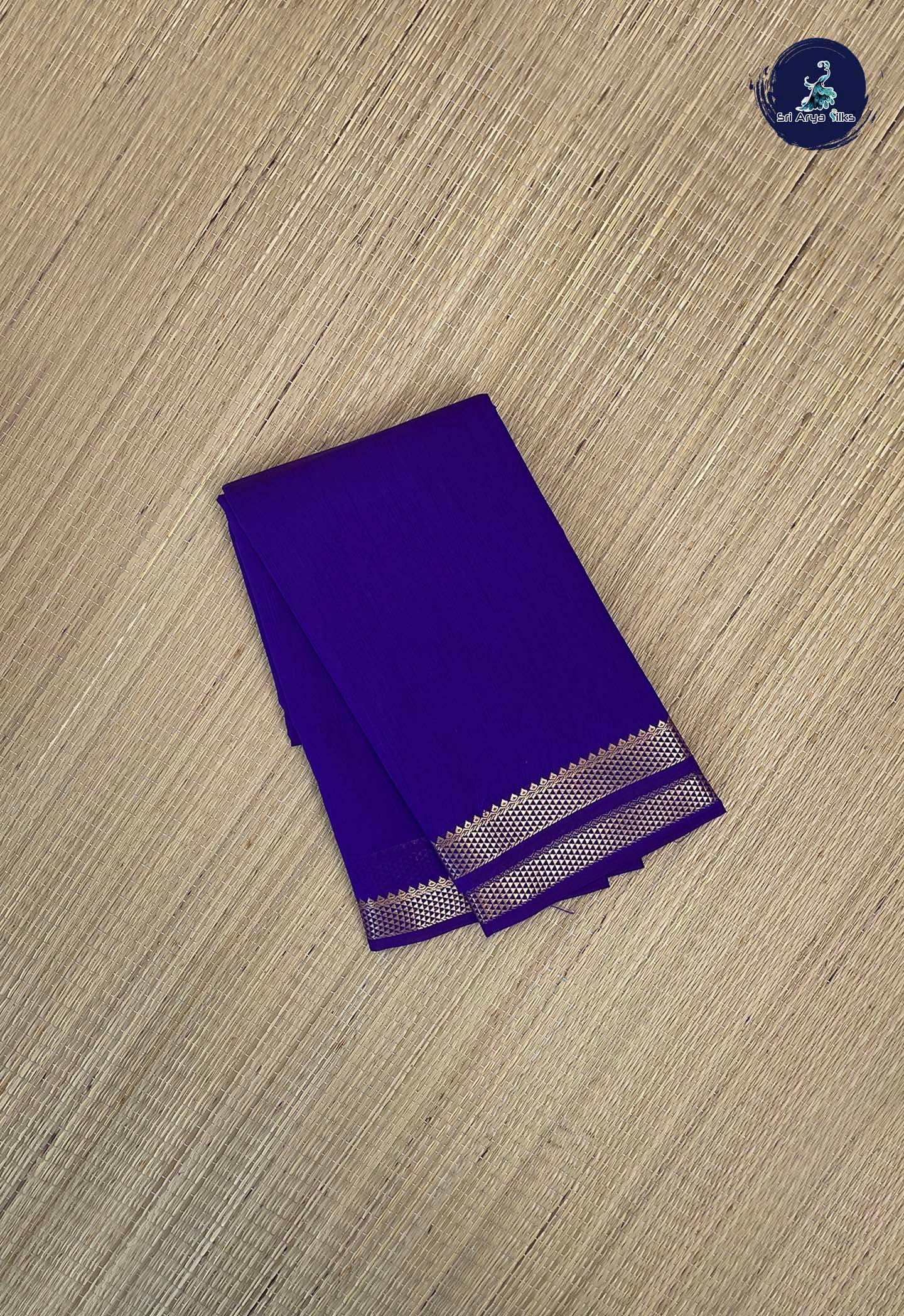 Violet Budget Semi Silk Cotton Saree With Plain Pattern