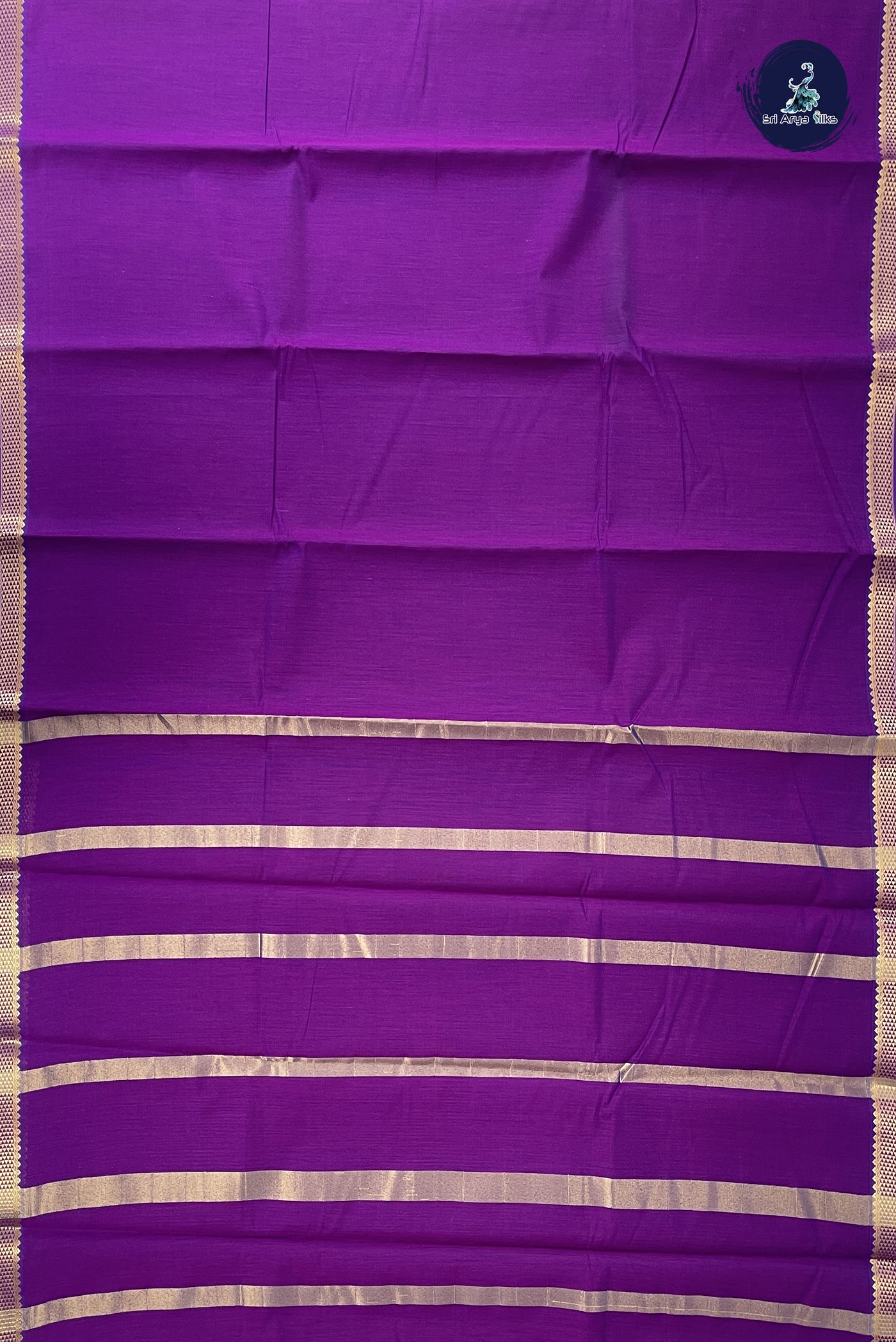 Dual Tone Purple Budget Semi Silk Cotton Saree With Plain Pattern
