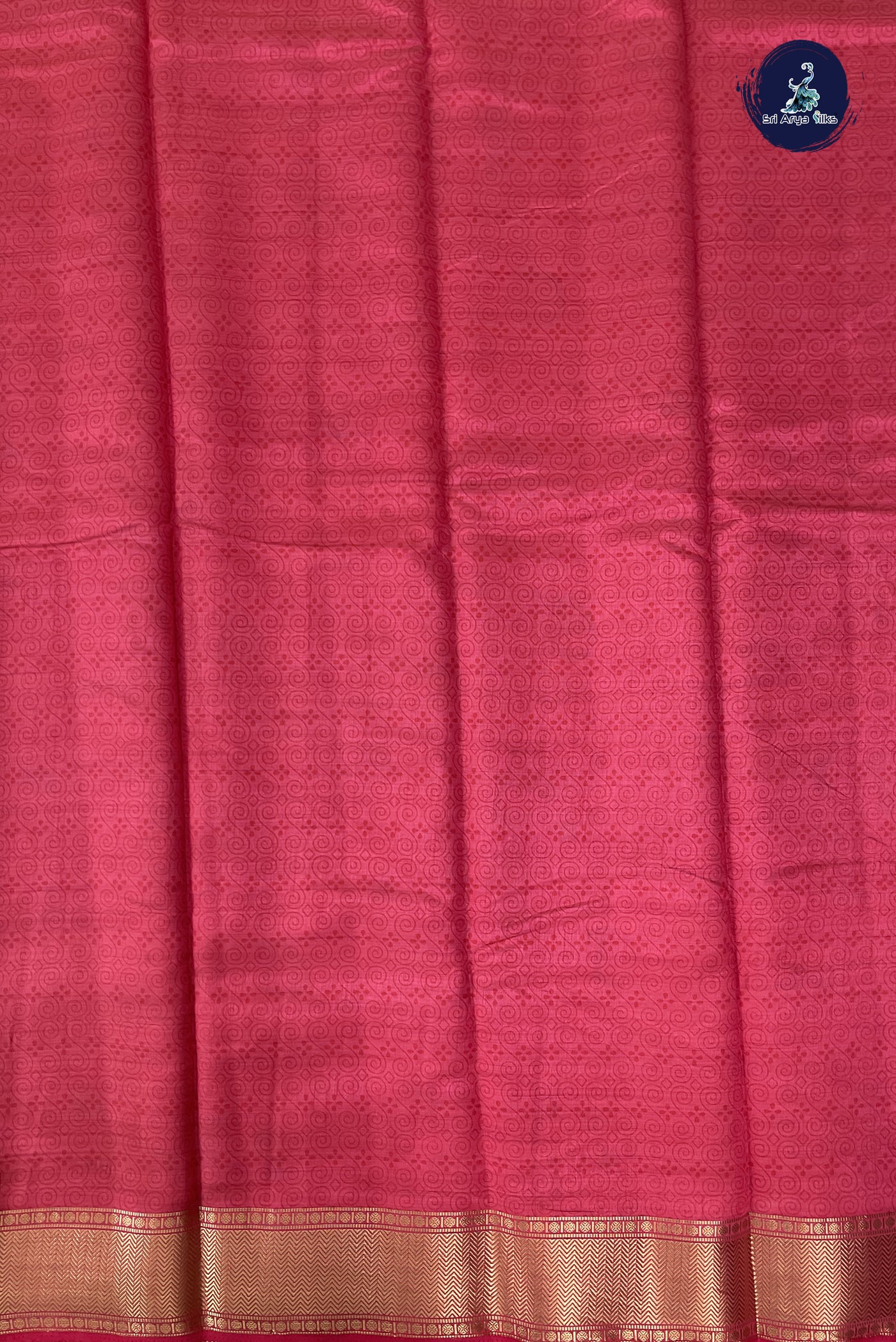 Pink Semi Tussar Saree With Printed Pattern