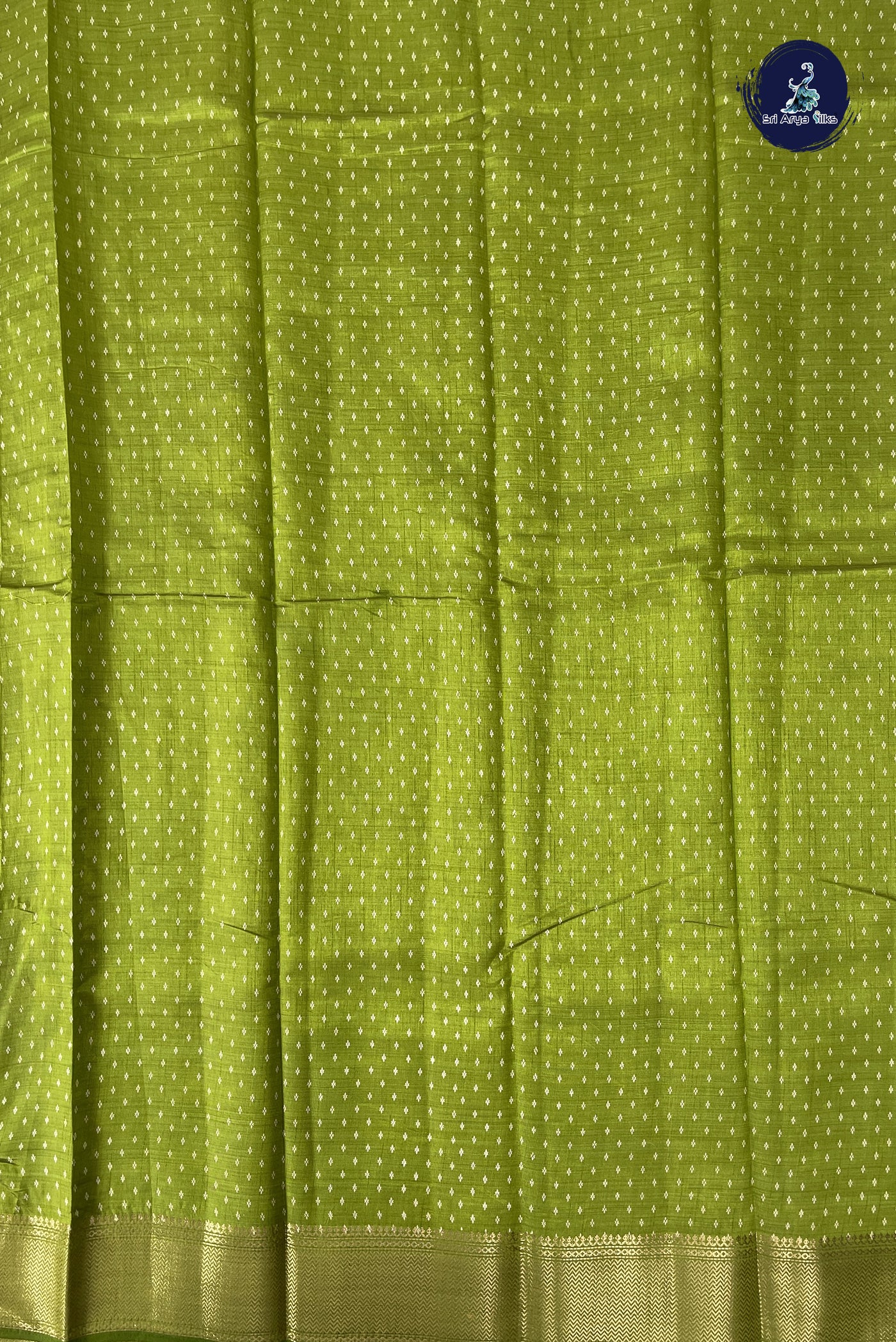 Light Green Semi Tussar Saree With Printed Pattern