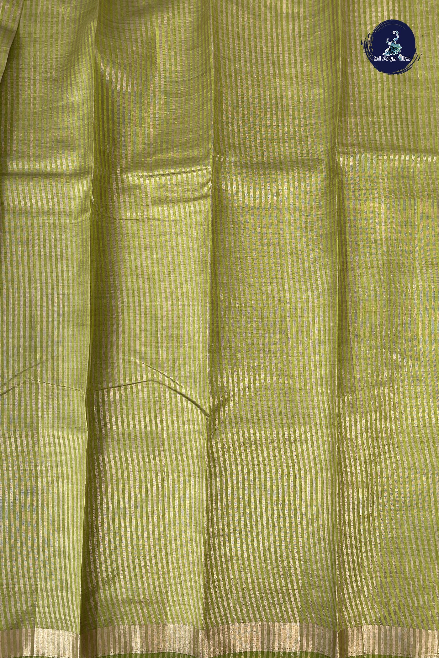 Lime Green Semi Tussar Saree With Printed Pattern