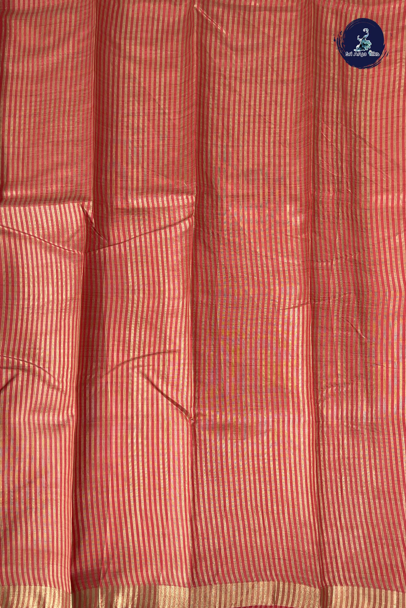 Red Semi Tussar Saree With Printed Pattern