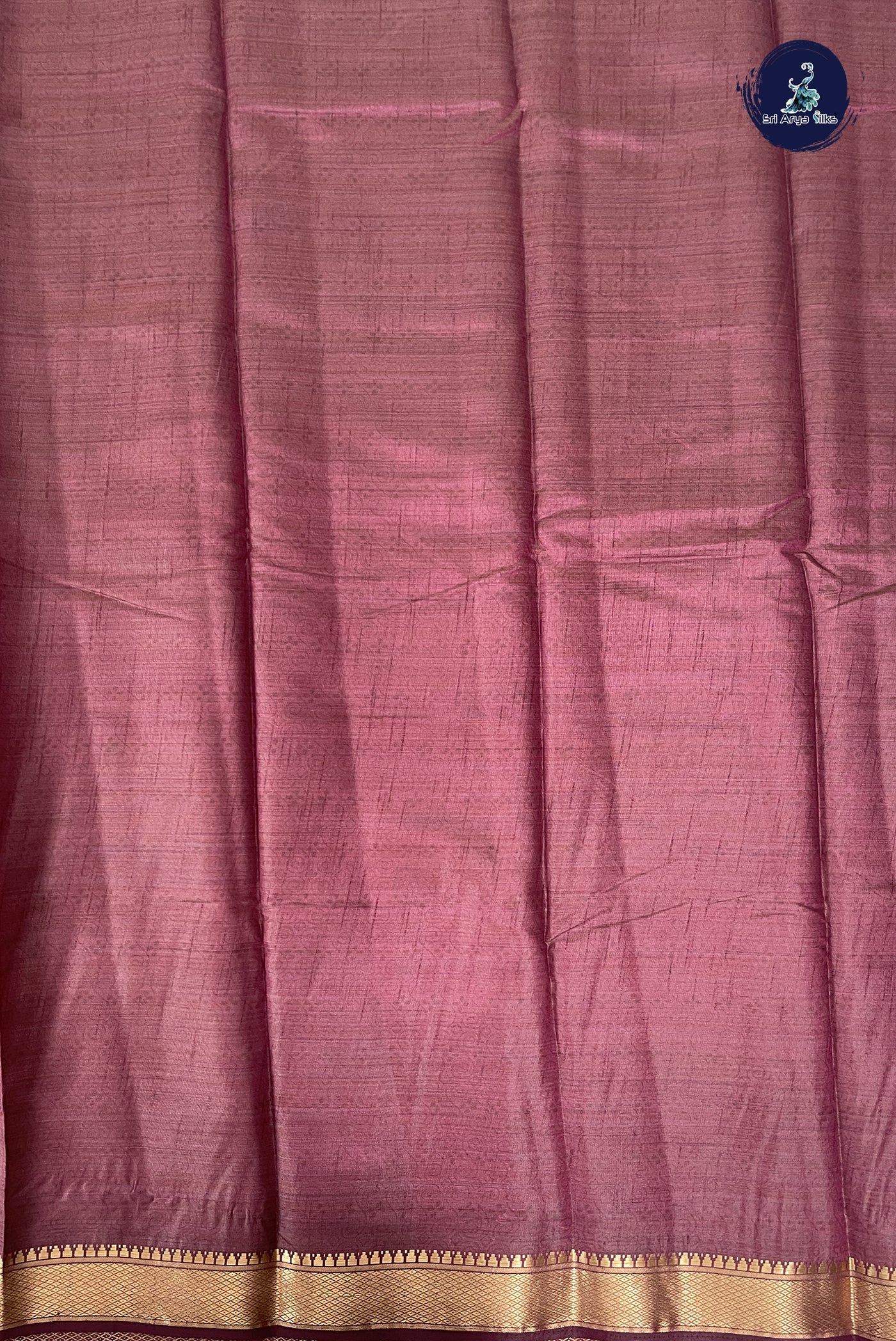 Burgundy Semi Tussar Saree With Printed Pattern