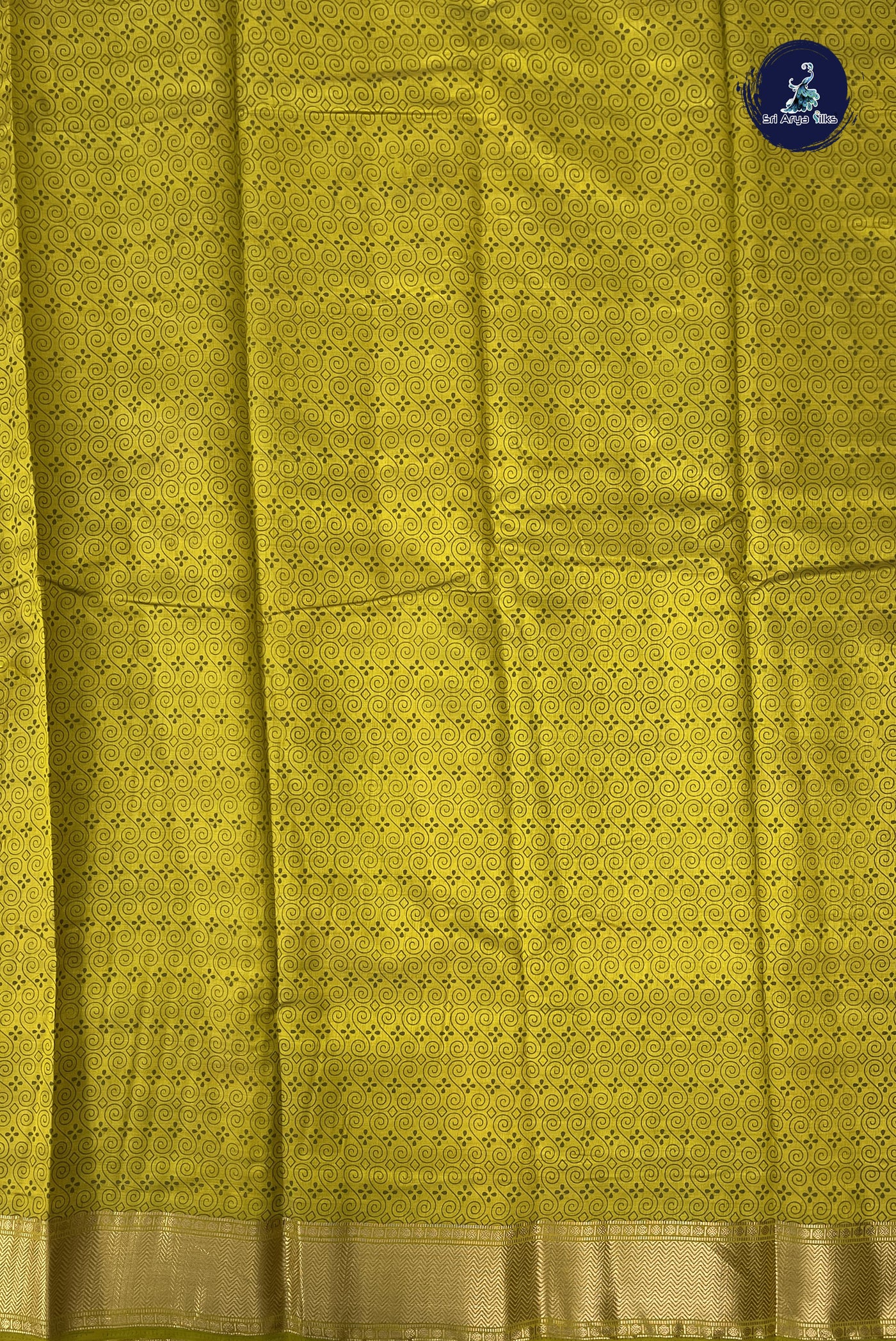 Yellow Semi Tussar Saree With Printed Pattern