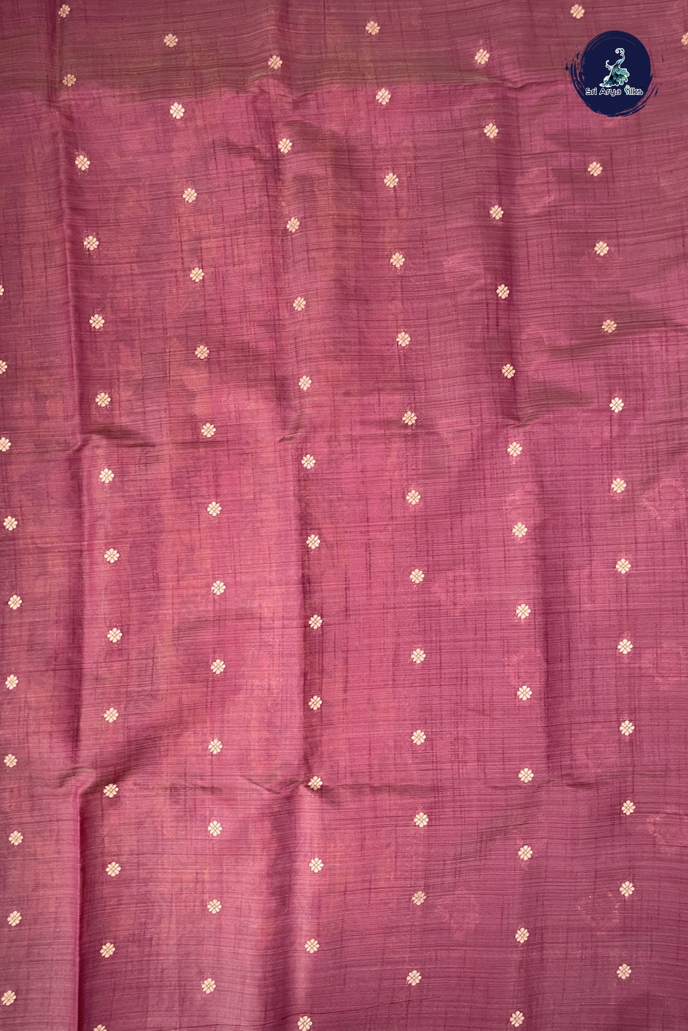 Burgundy Semi Tussar Saree With Zari Buttas Pattern