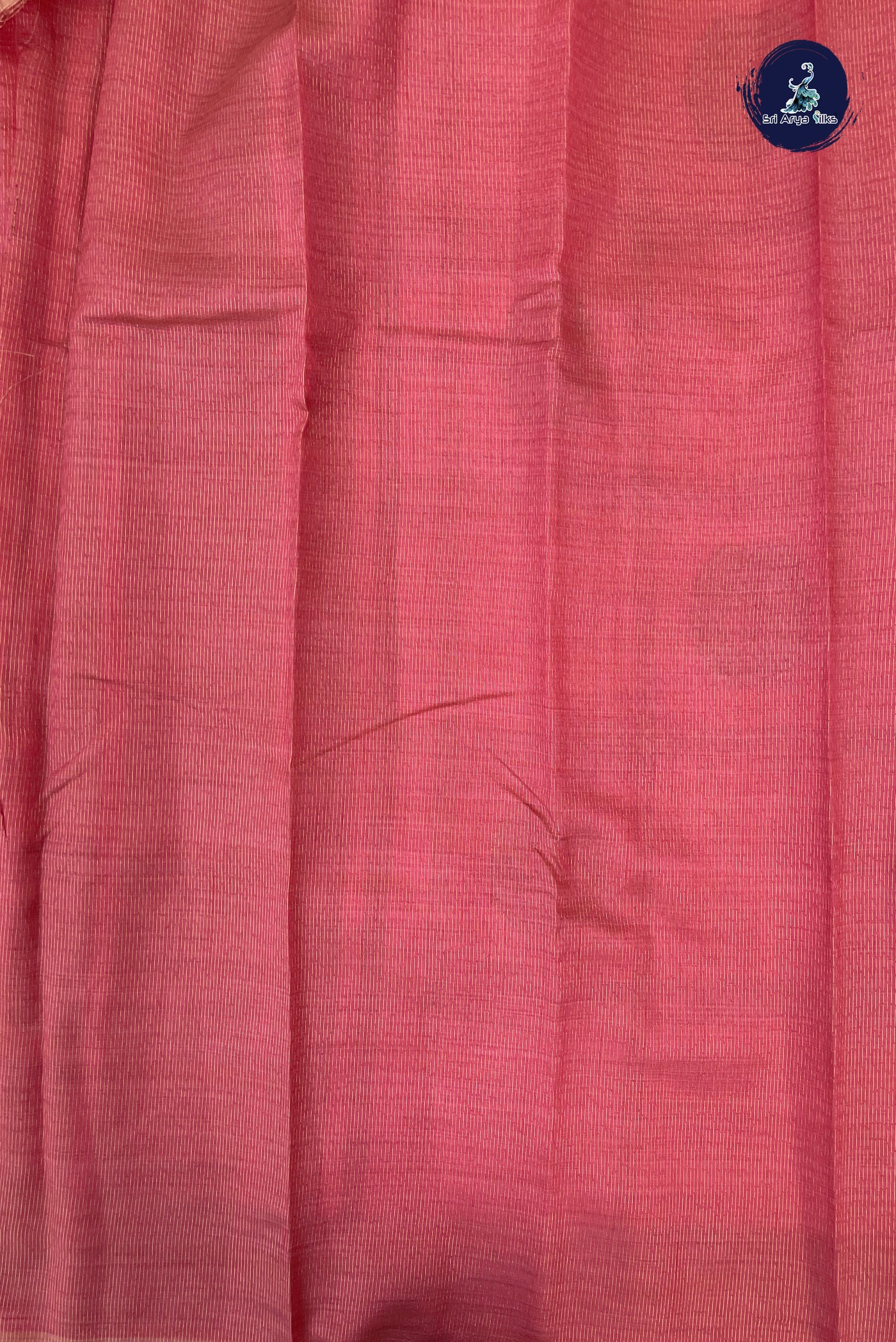 Pink Semi Tussar Saree With Zari Checked Pattern