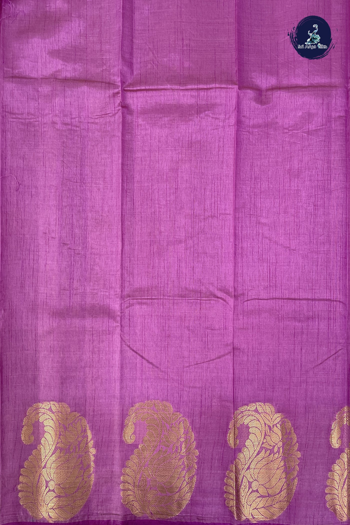 Purple Semi Tussar Saree With Plain Pattern