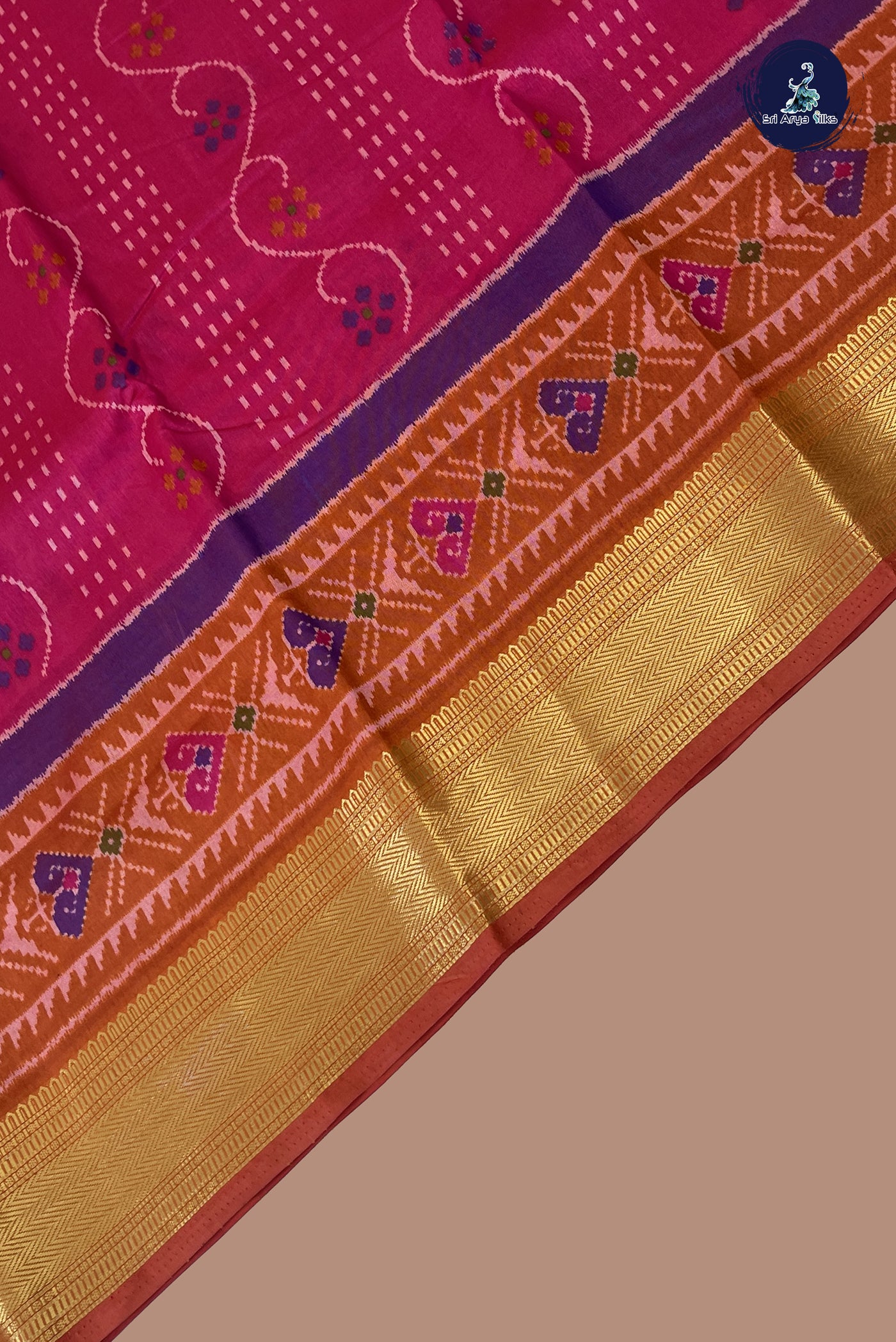 Pink Semi Pattola Saree With Patola Pattern