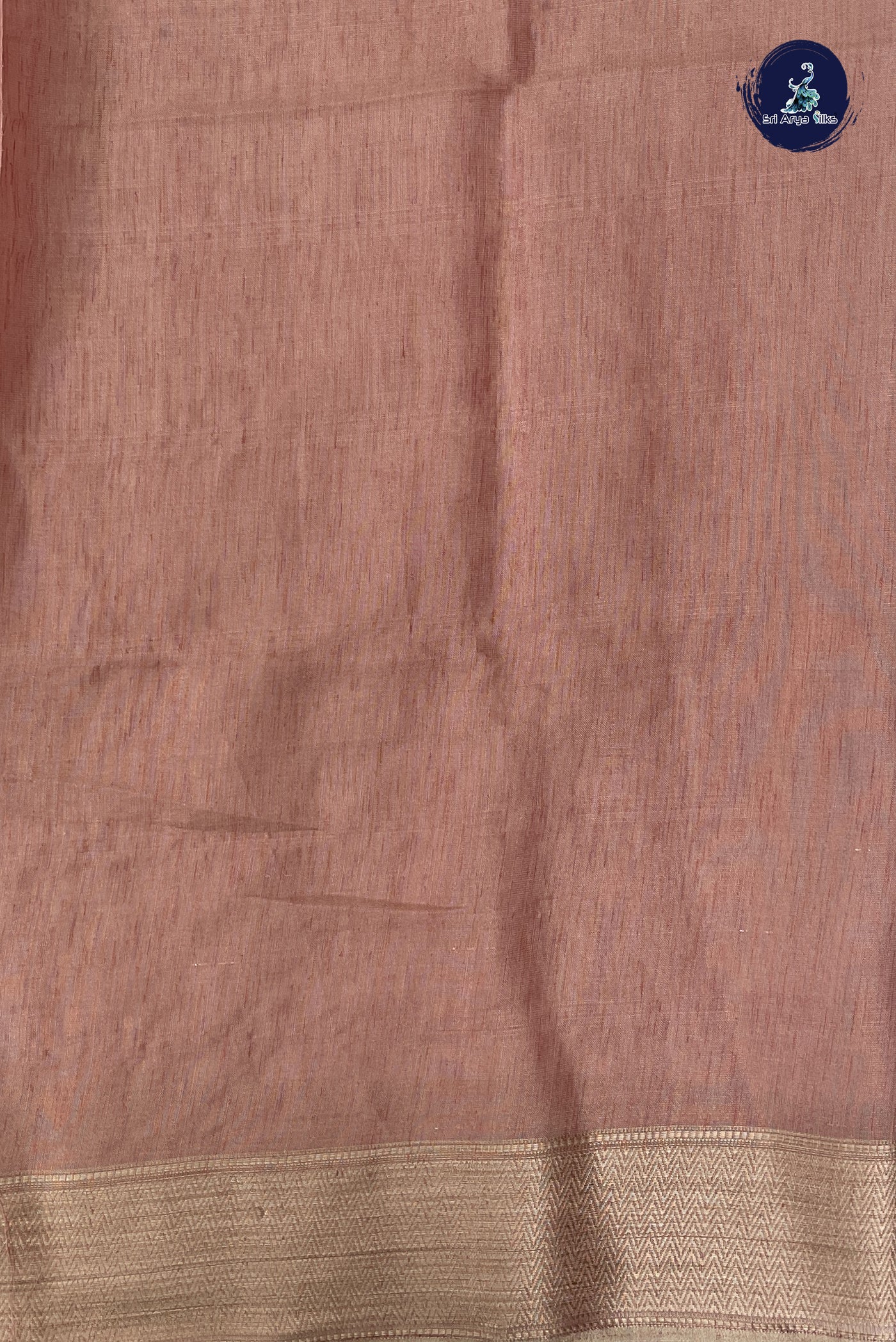 Dual Tone Pink Linen Saree With Embroidery Pattern