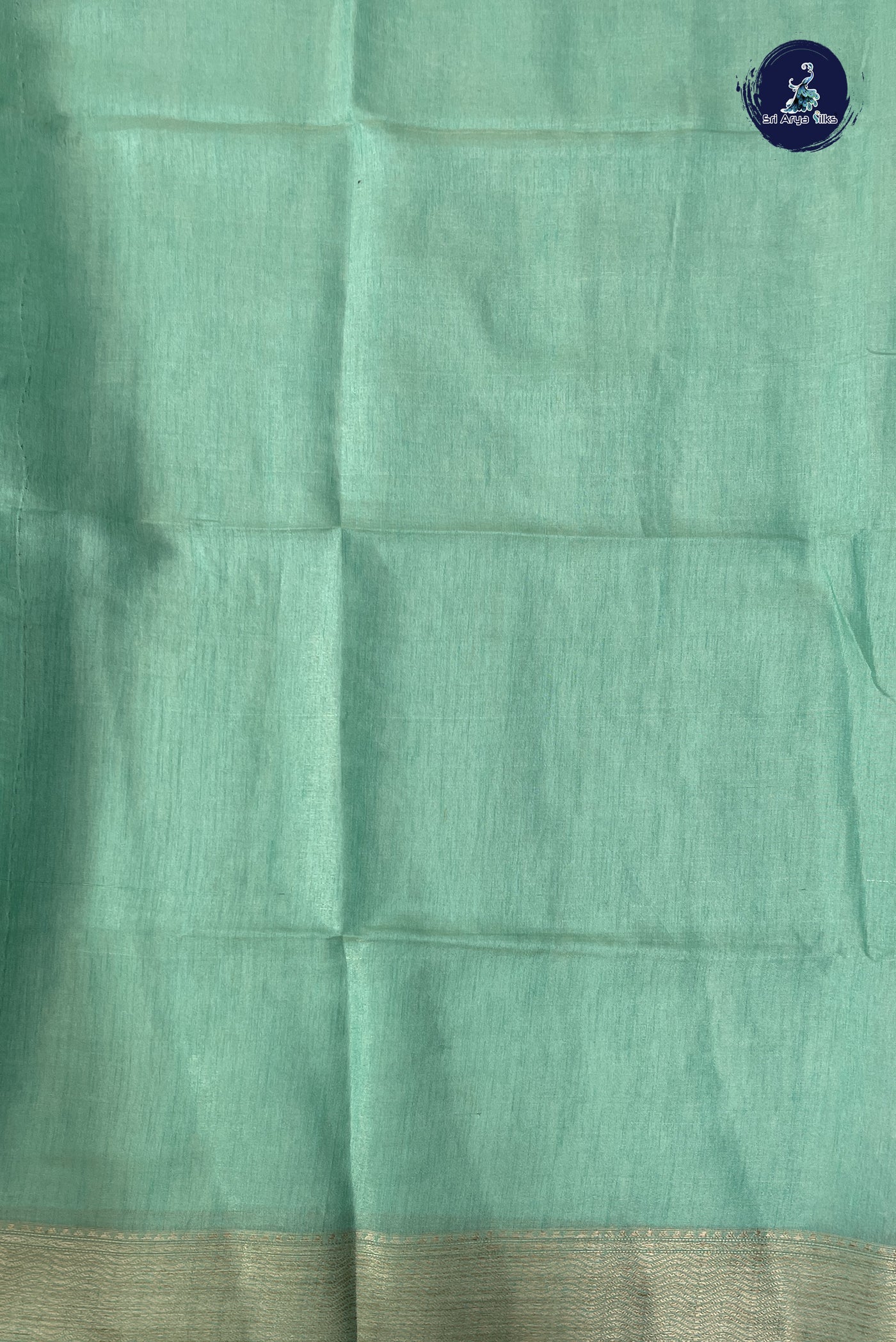 Green Linen Saree With Embroidery Pattern