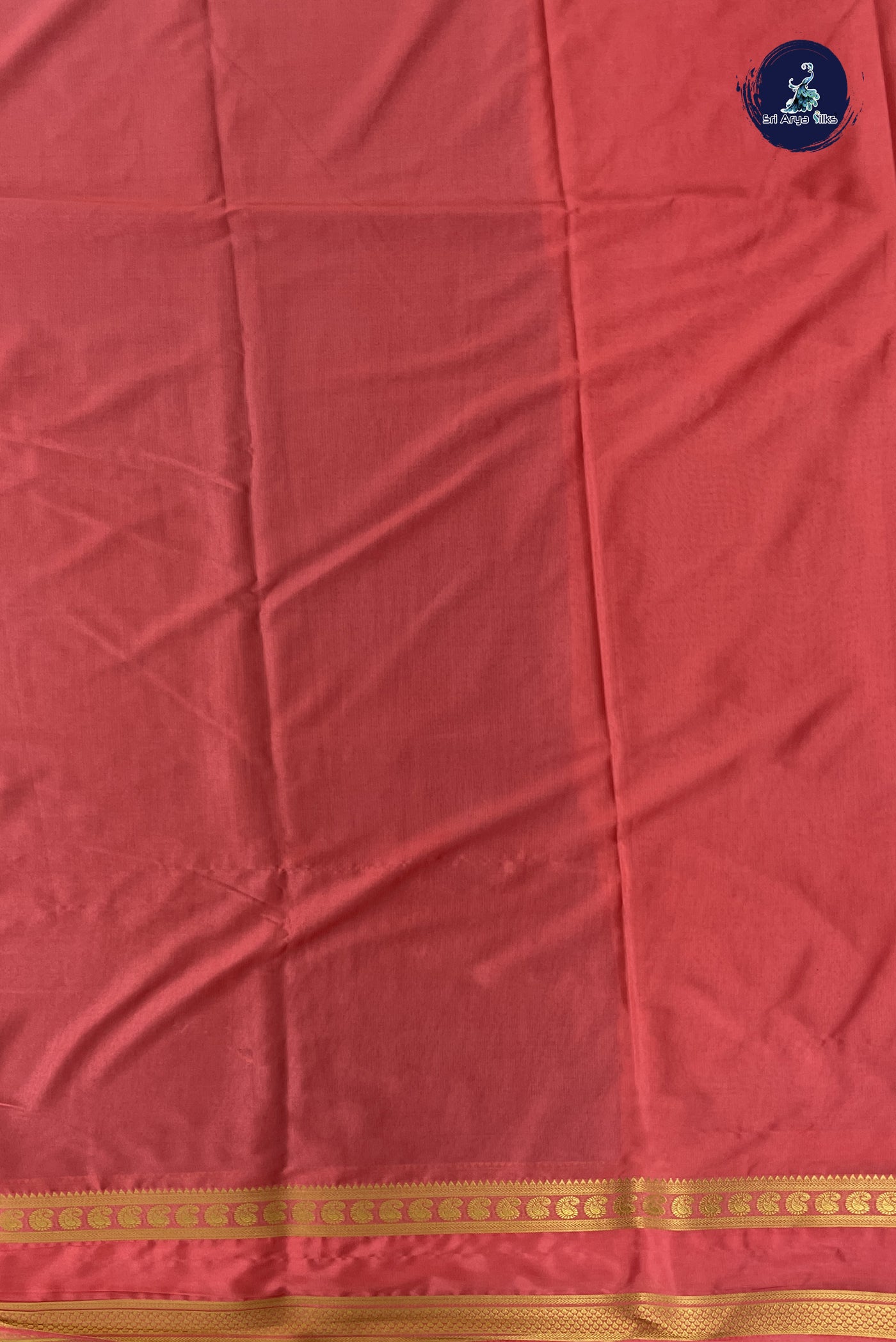 Maroon Semi Mysore Silk With Plain Pattern