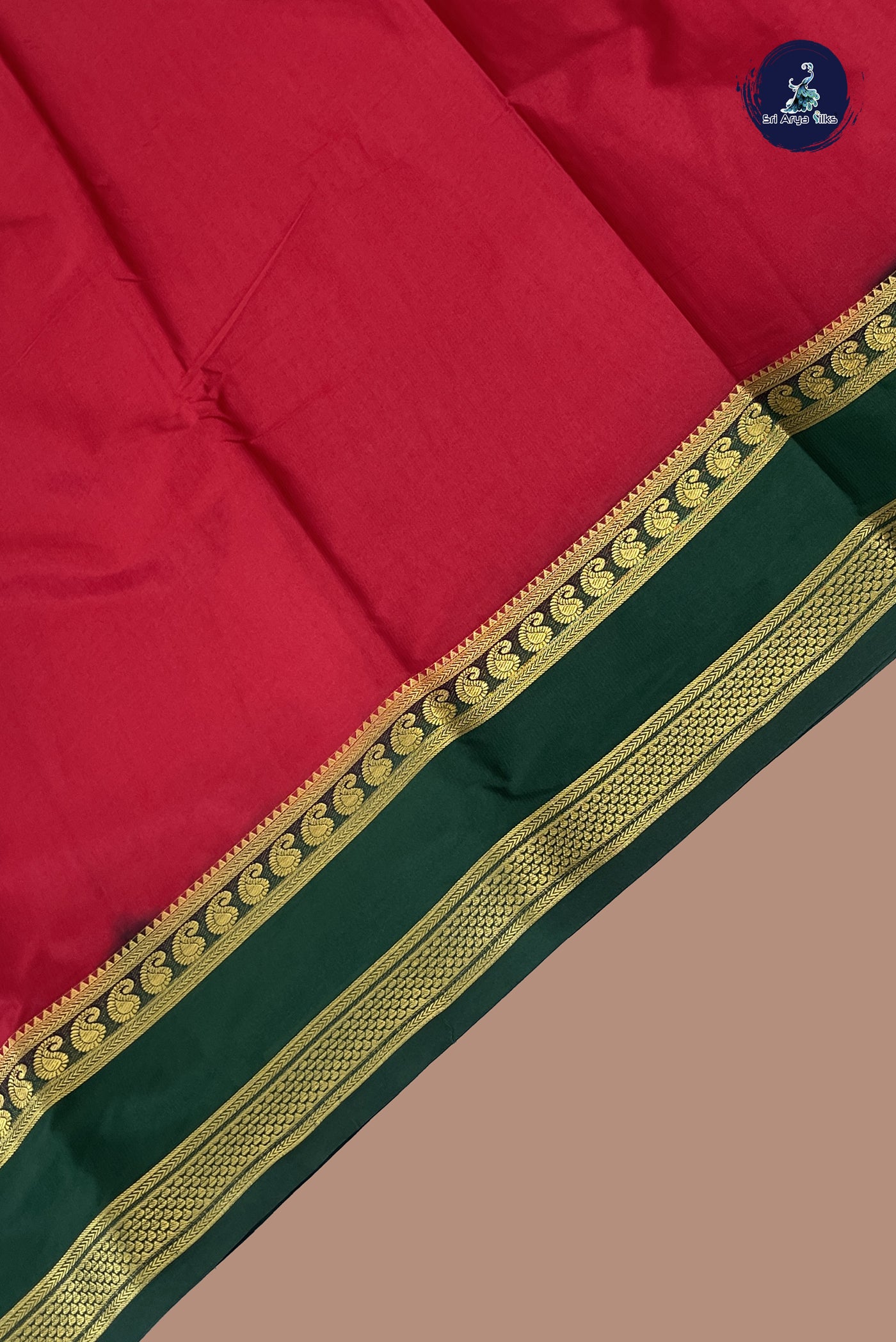 Maroon Semi Mysore Silk With Plain Pattern