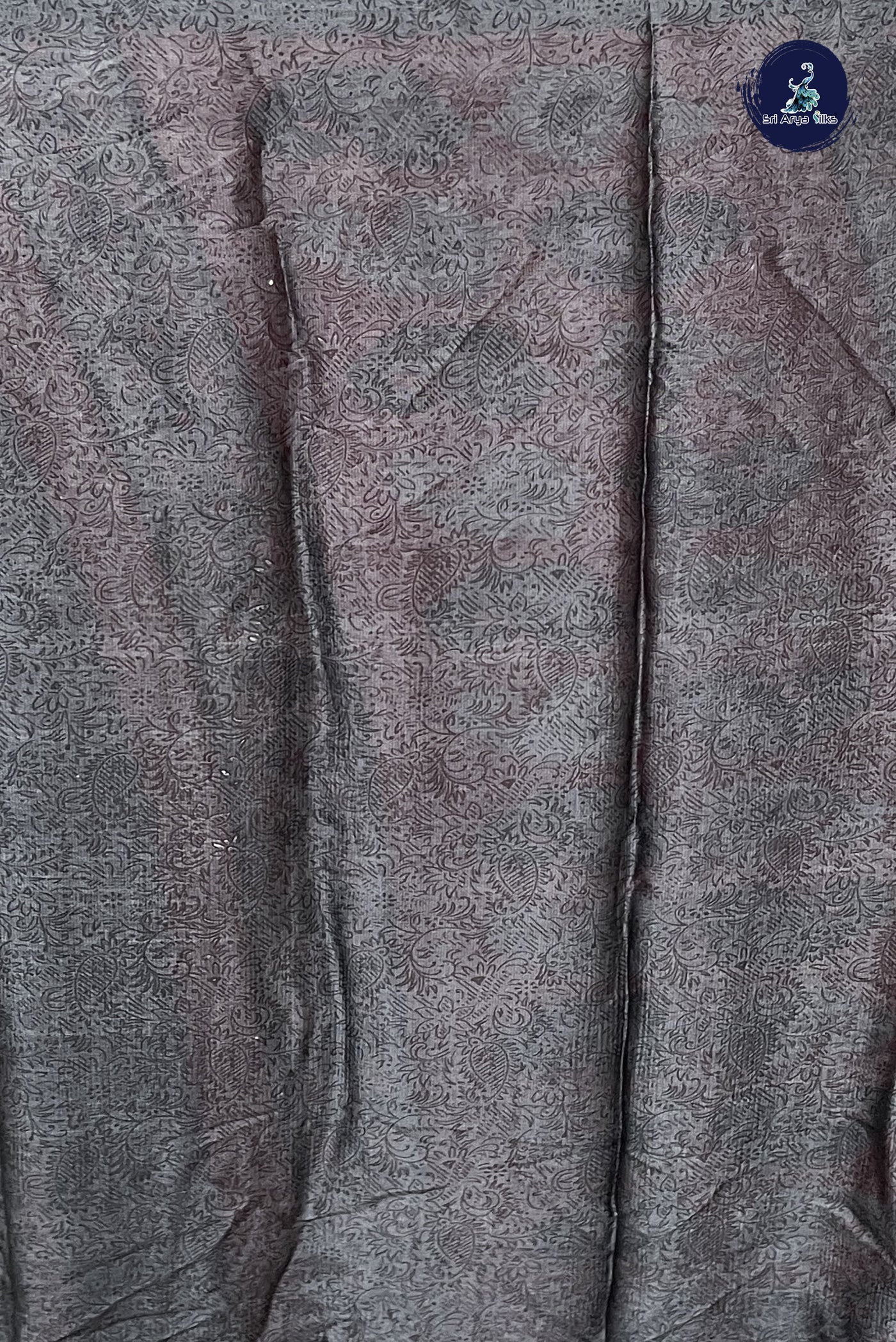 Red Chiffon Saree With Printed Pattern