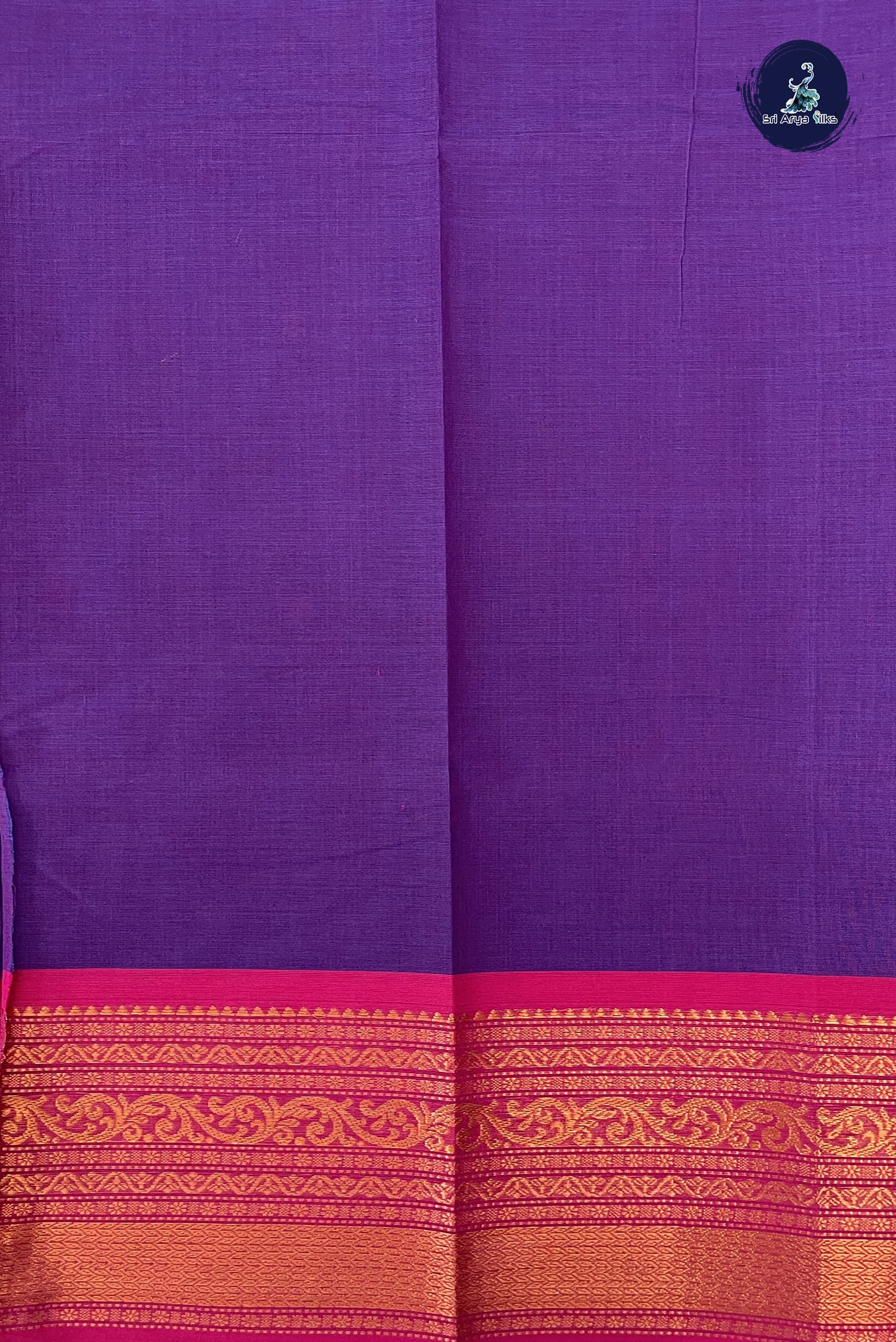 Violet Chettinad Cotton Saree With Buttas Pattern