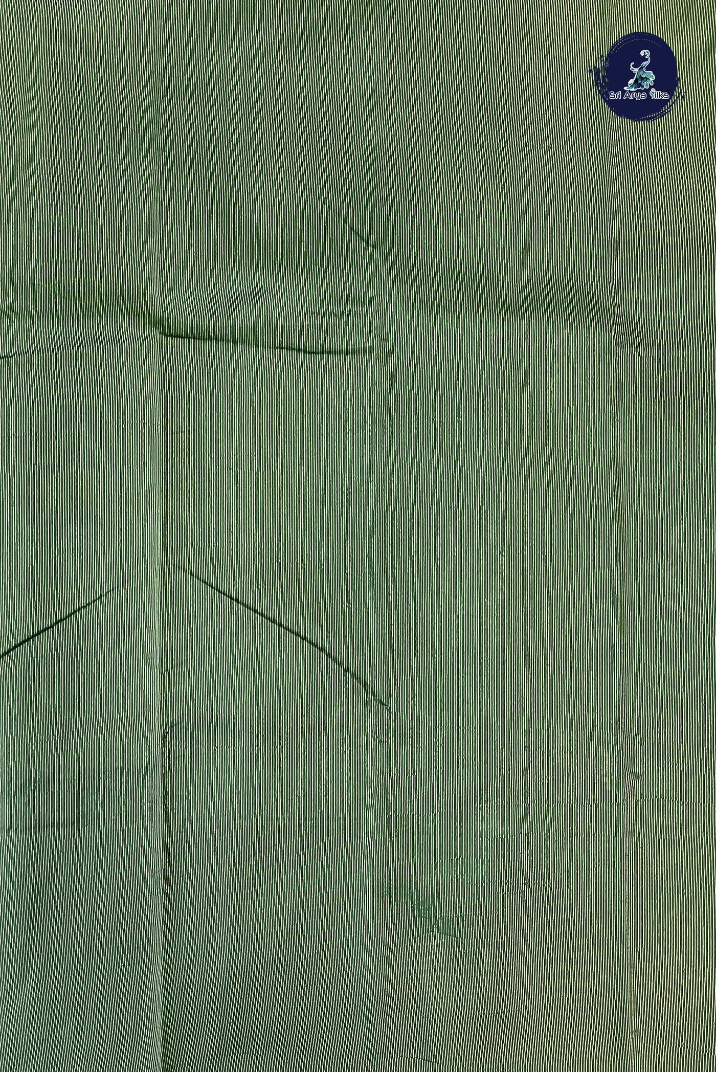 Bottle Green Semi Tussar Saree With Zari Buttas Pattern