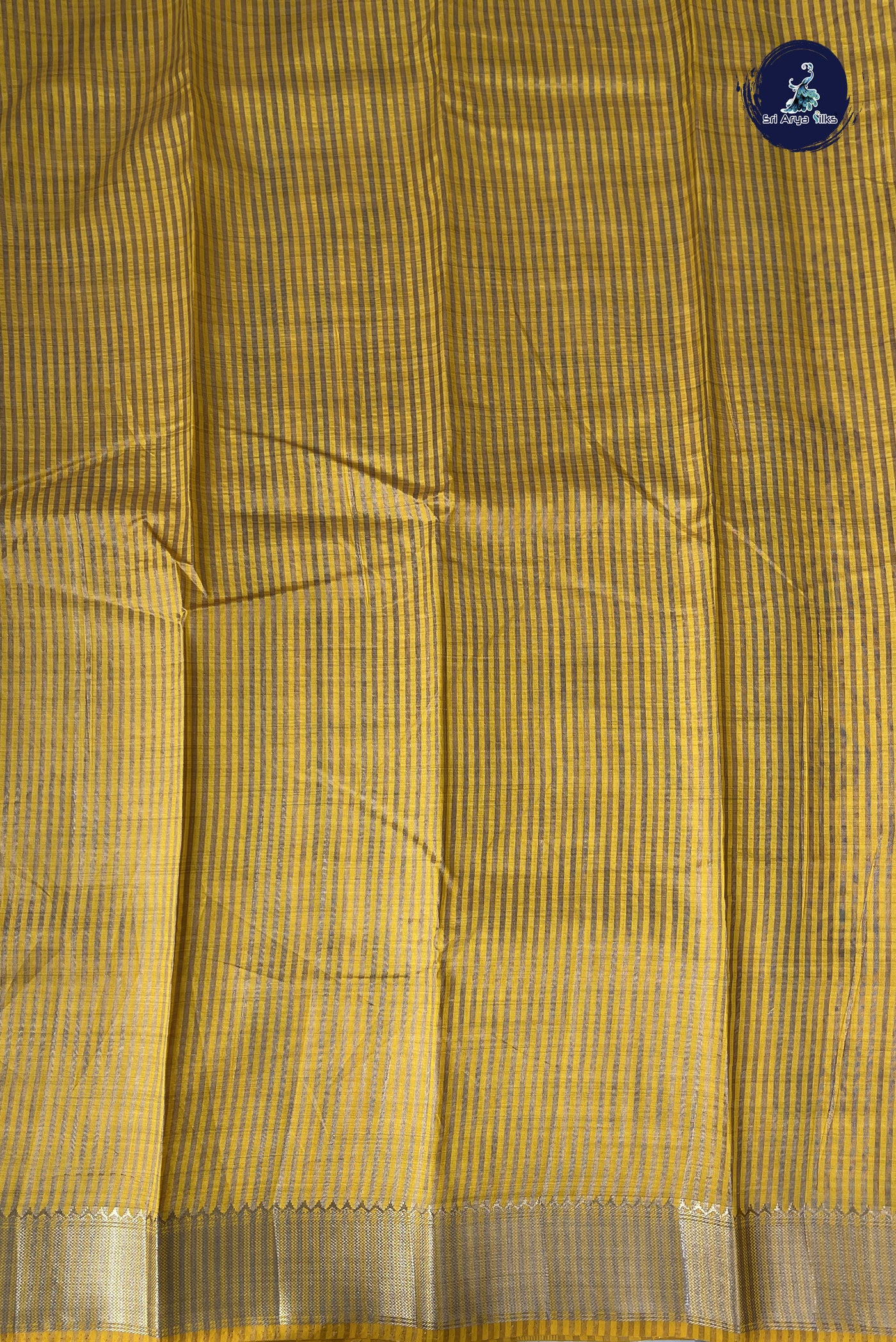 Yellow Semi Tussar Saree With Printed Pattern