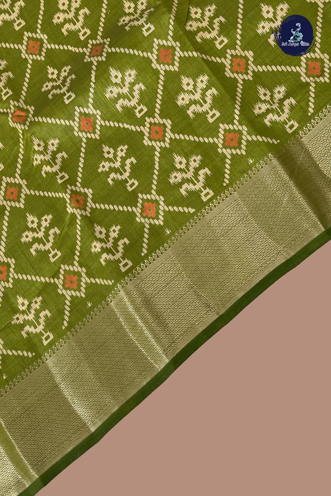Light Green Semi Tussar Saree With Printed Pattern