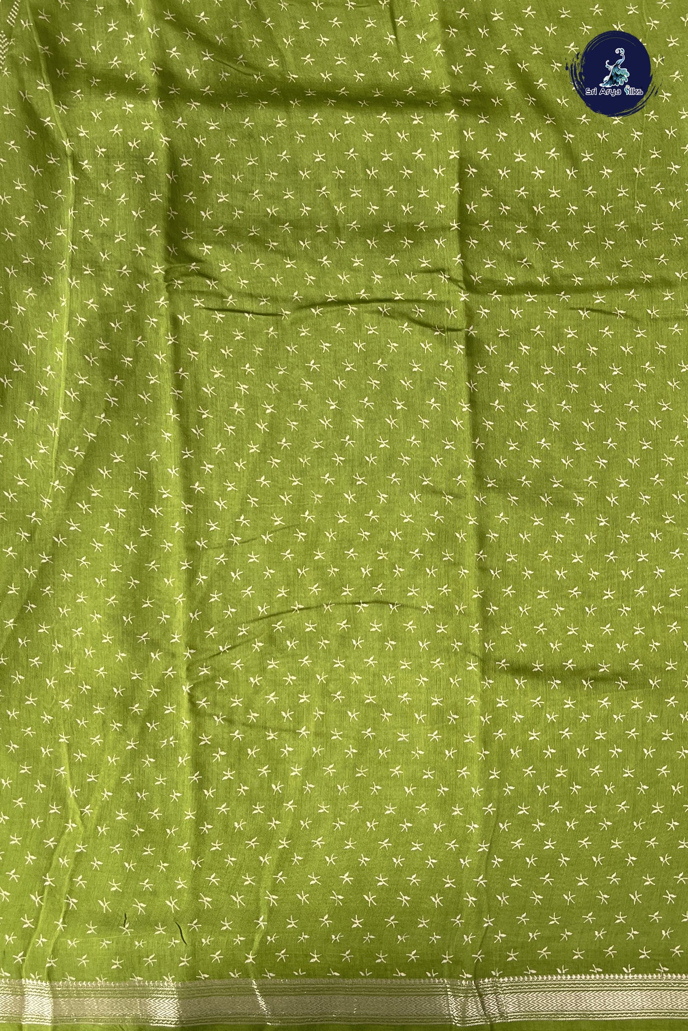 Light Green Semi Chanderi Saree With Printed Pattern